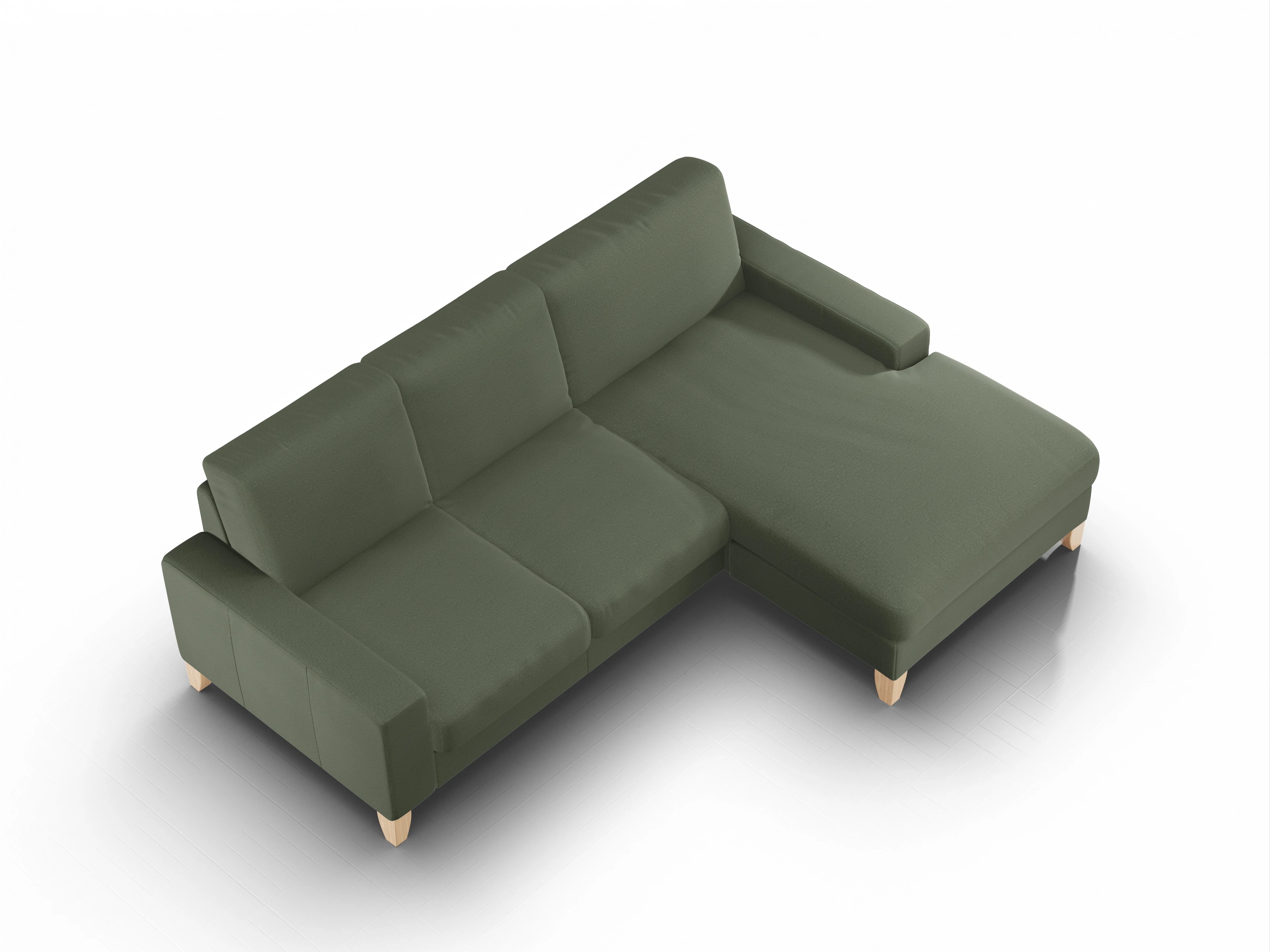 Ansicht des Produktes Casco 2.0 Ecksofa rechts Abschluss offen in Stoff Grün