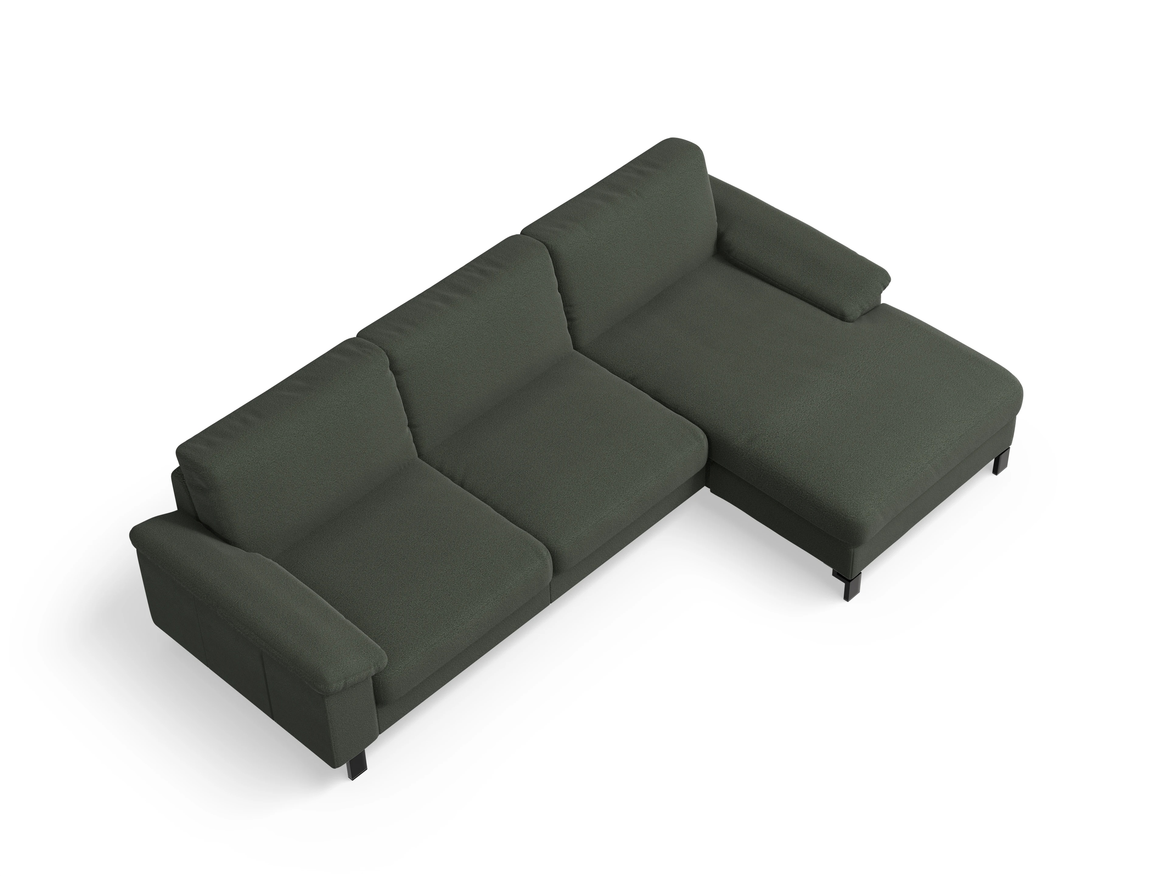 Casco Ecksofa LO Large R Ansicht des Produktes Casco 2.0 Ecksofa rechts Abschluss offen in Stoff Grün