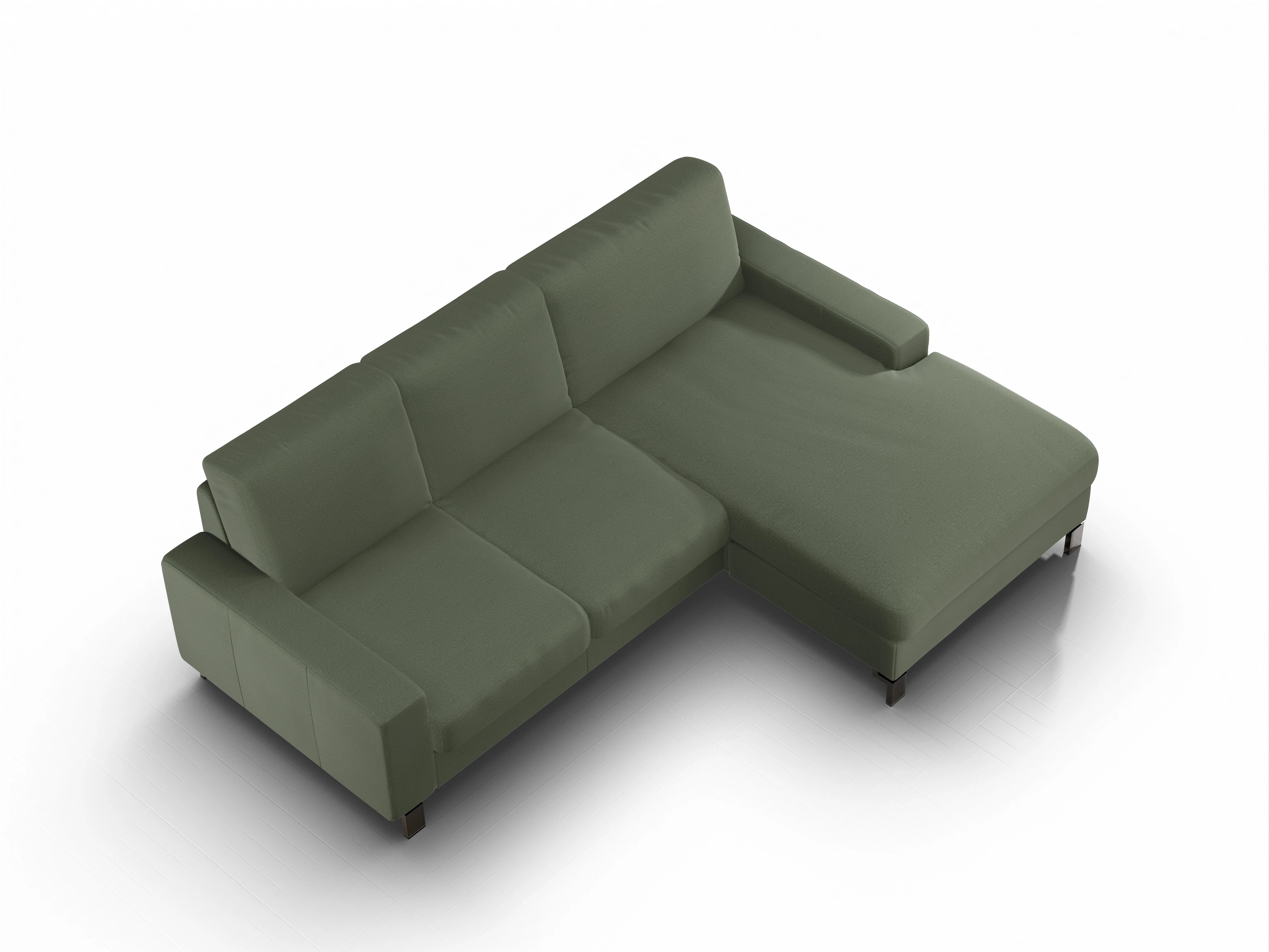 Ansicht des Produktes Casco 2.0 Ecksofa rechts Abschluss offen in Stoff Grün