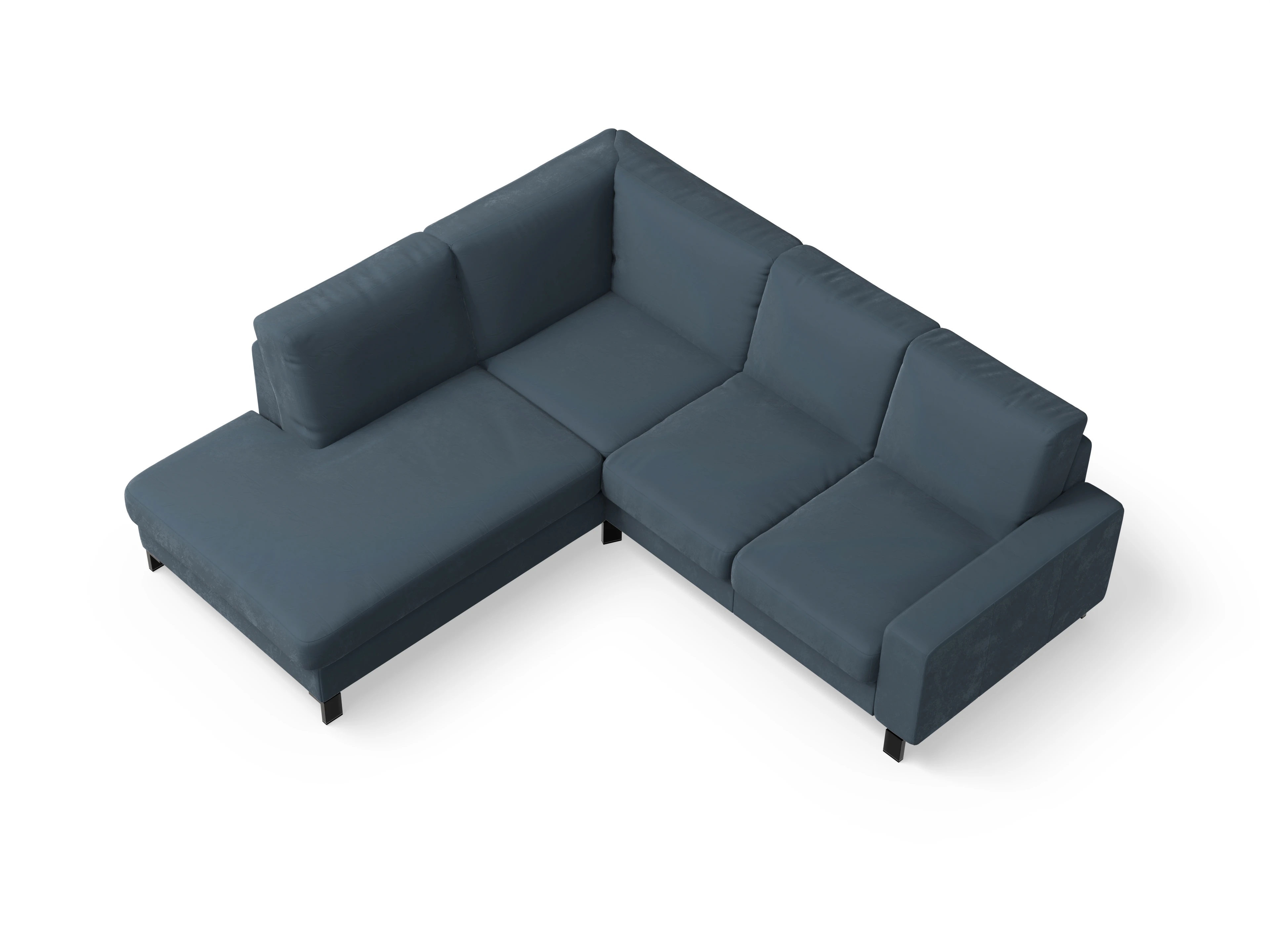 Ansicht des Produktes Casco 2.0 Ecksofa links Abschluss offen in Stoff Blau
