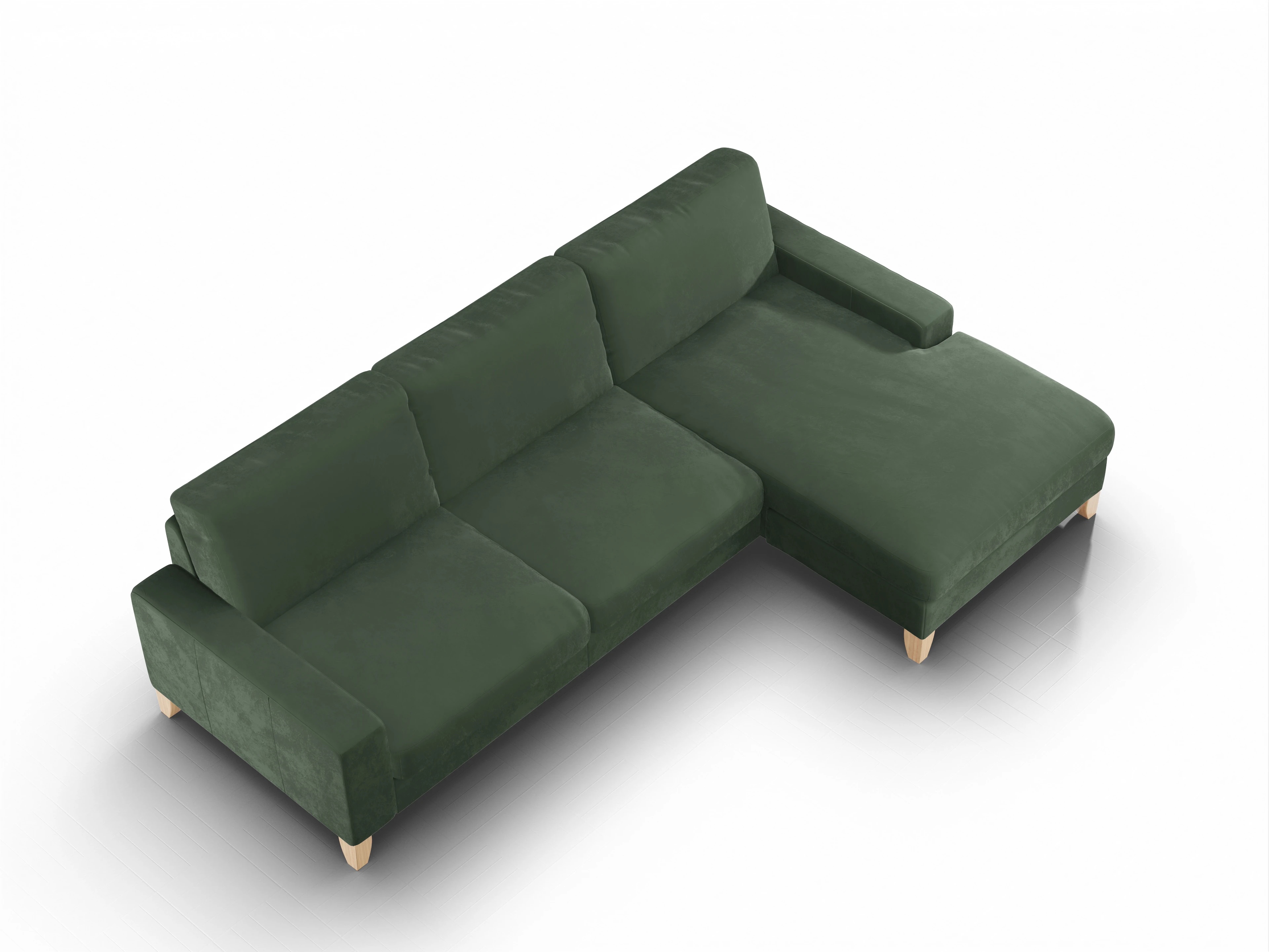 Ansicht des Produktes Casco 2.0 Ecksofa rechts Abschluss offen in Stoff Grün