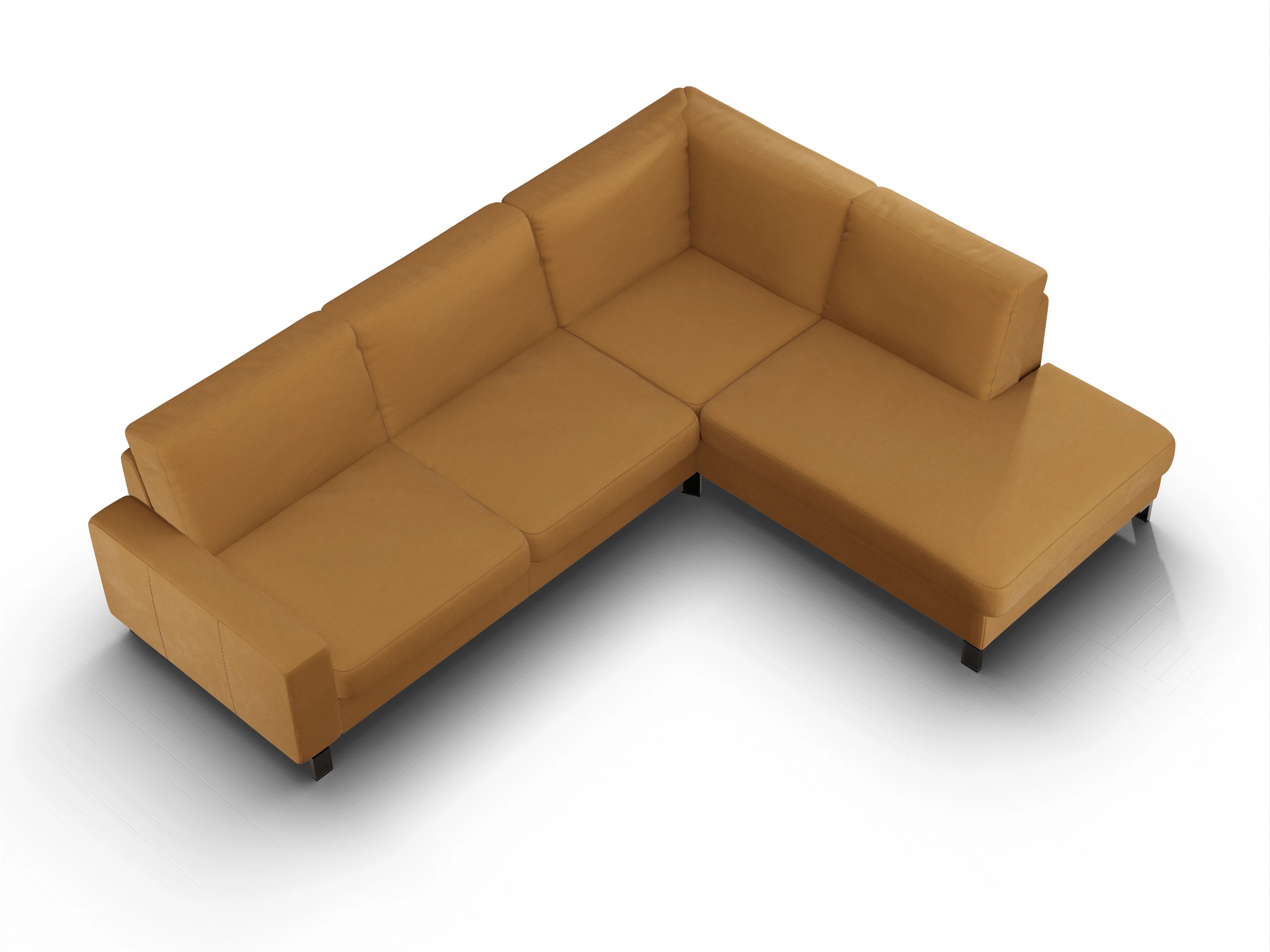 Casco Ecksofa UM Large R Ansicht des Produktes Casco 2.0 Ecksofa rechts Abschluss offen in Stoff Braun