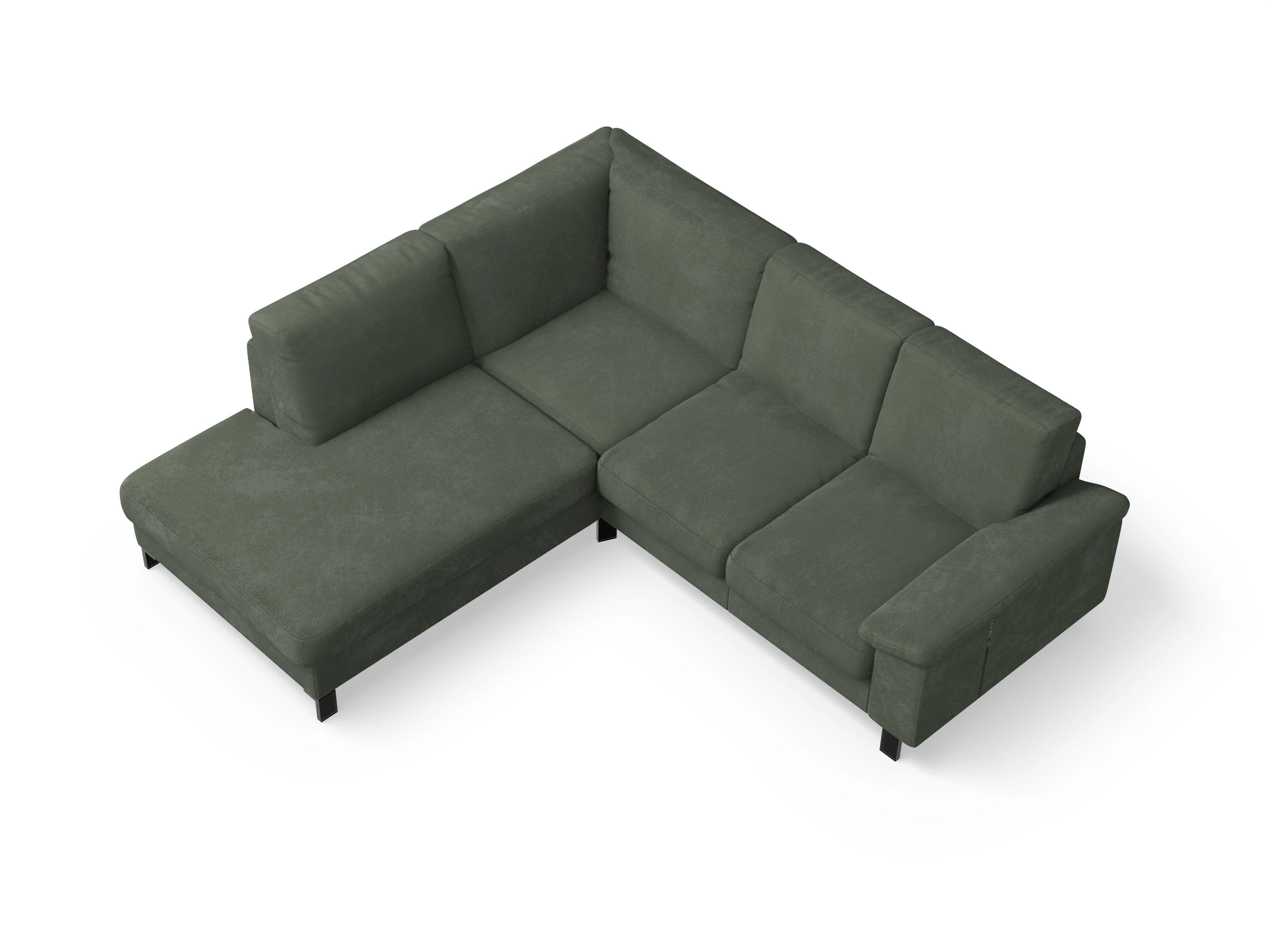 Ansicht des Produktes Casco 2.0 Ecksofa links Abschluss offen in Stoff Grün