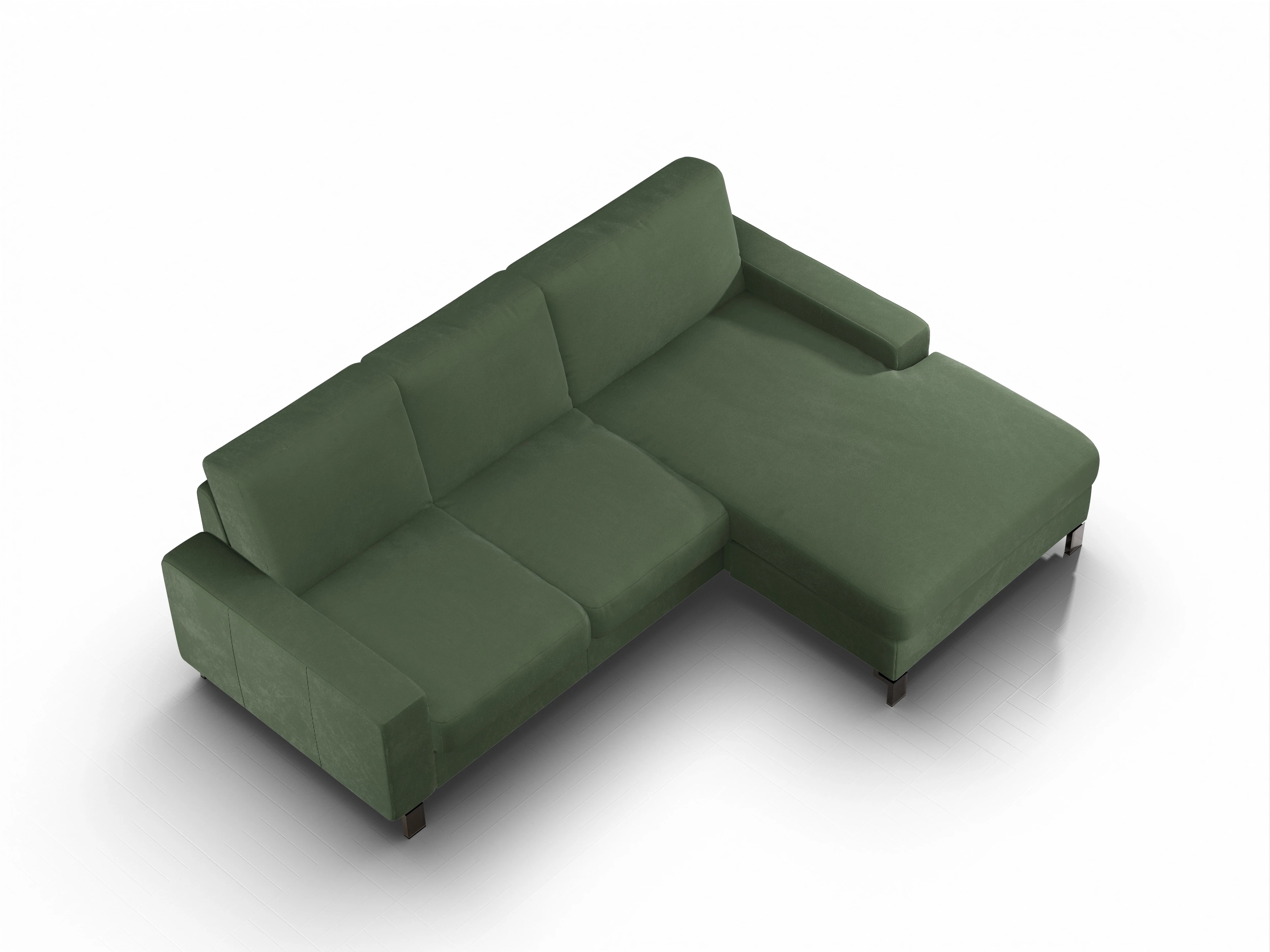 Ansicht des Produktes Casco 2.0 Ecksofa rechts Abschluss offen in Stoff Grün