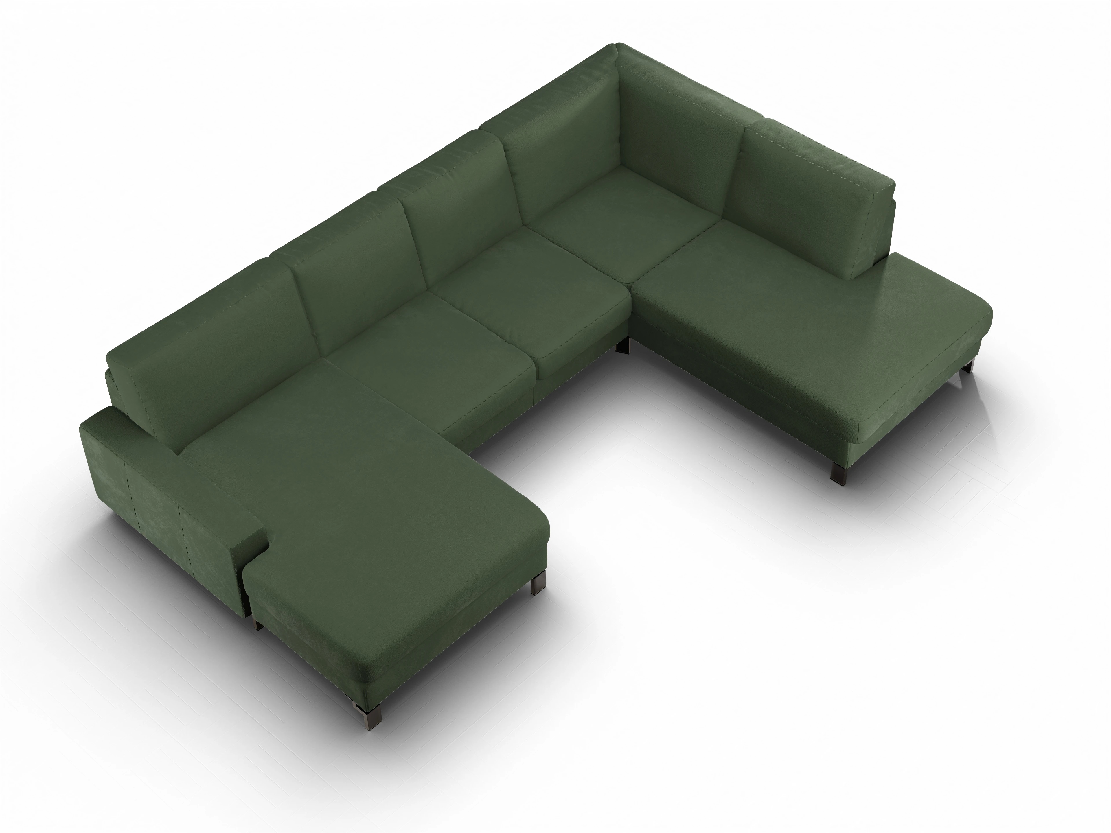 Ansicht des Produktes Casco 2.0 Wohnlandschaft offen beidseitig in Stoff Grün