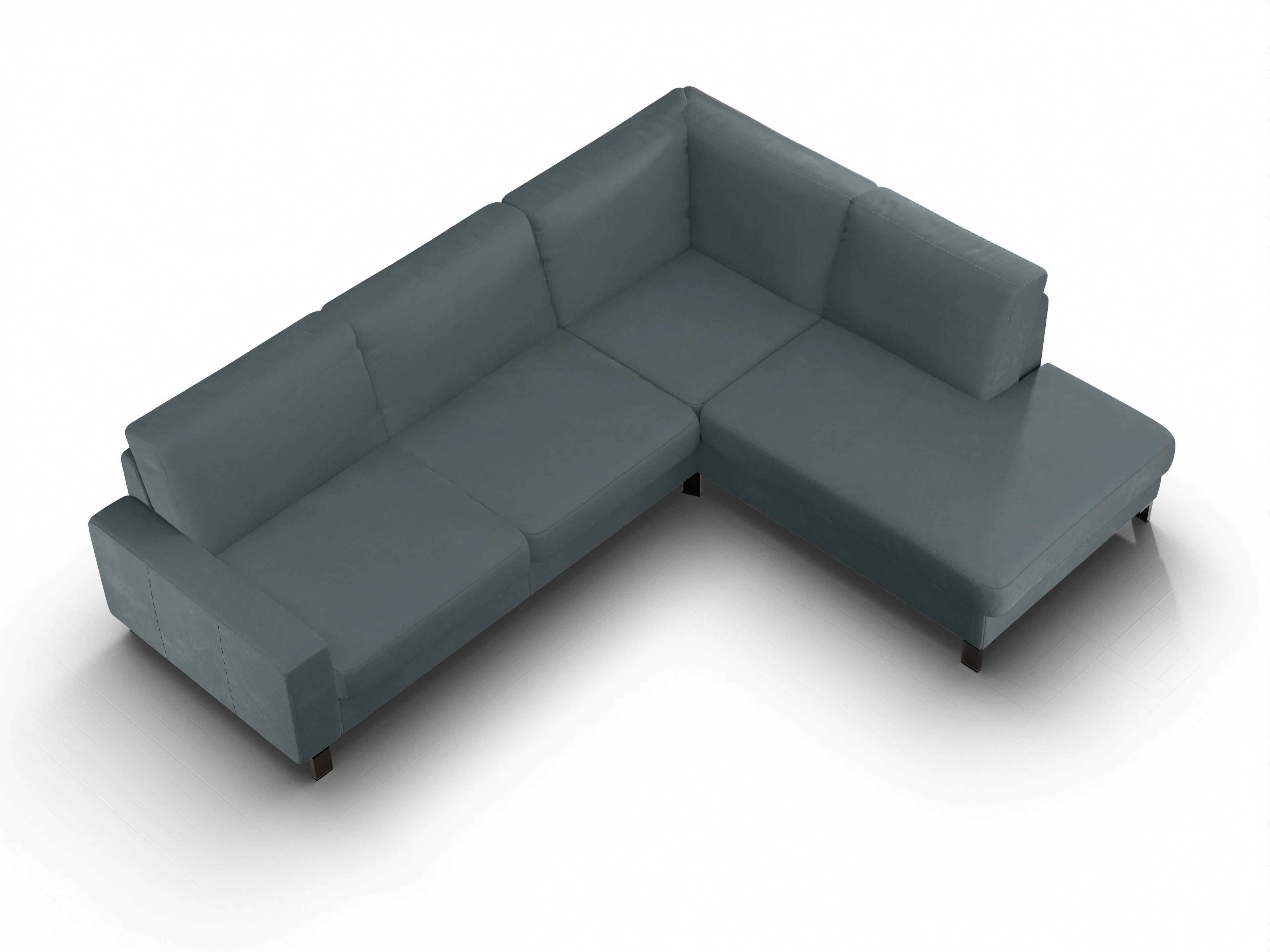 Ansicht des Produktes Casco 2.0 Ecksofa rechts Abschluss offen in Stoff Blau