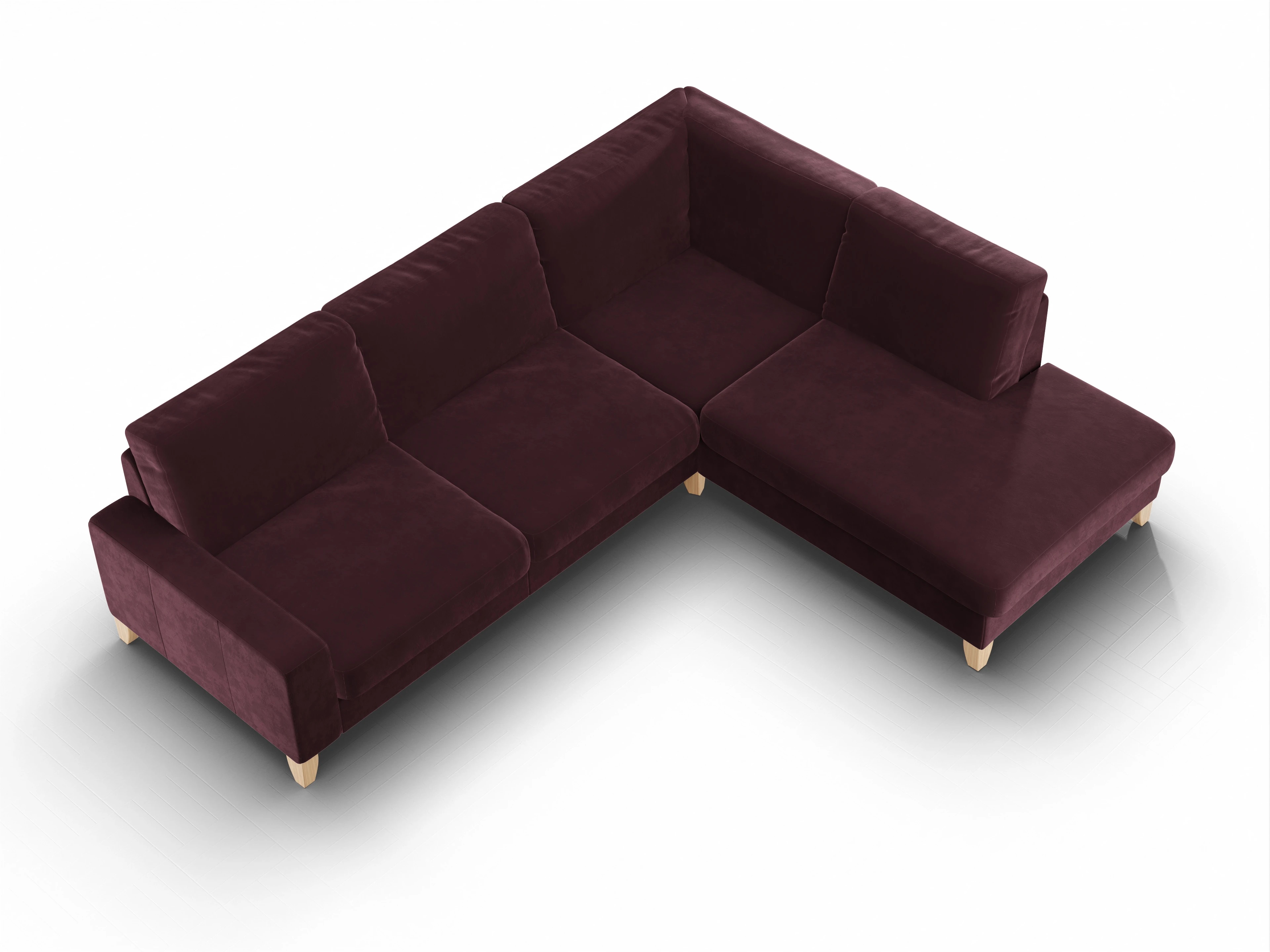 Ansicht des Produktes Casco 2.0 Ecksofa rechts Abschluss offen in Stoff Rot