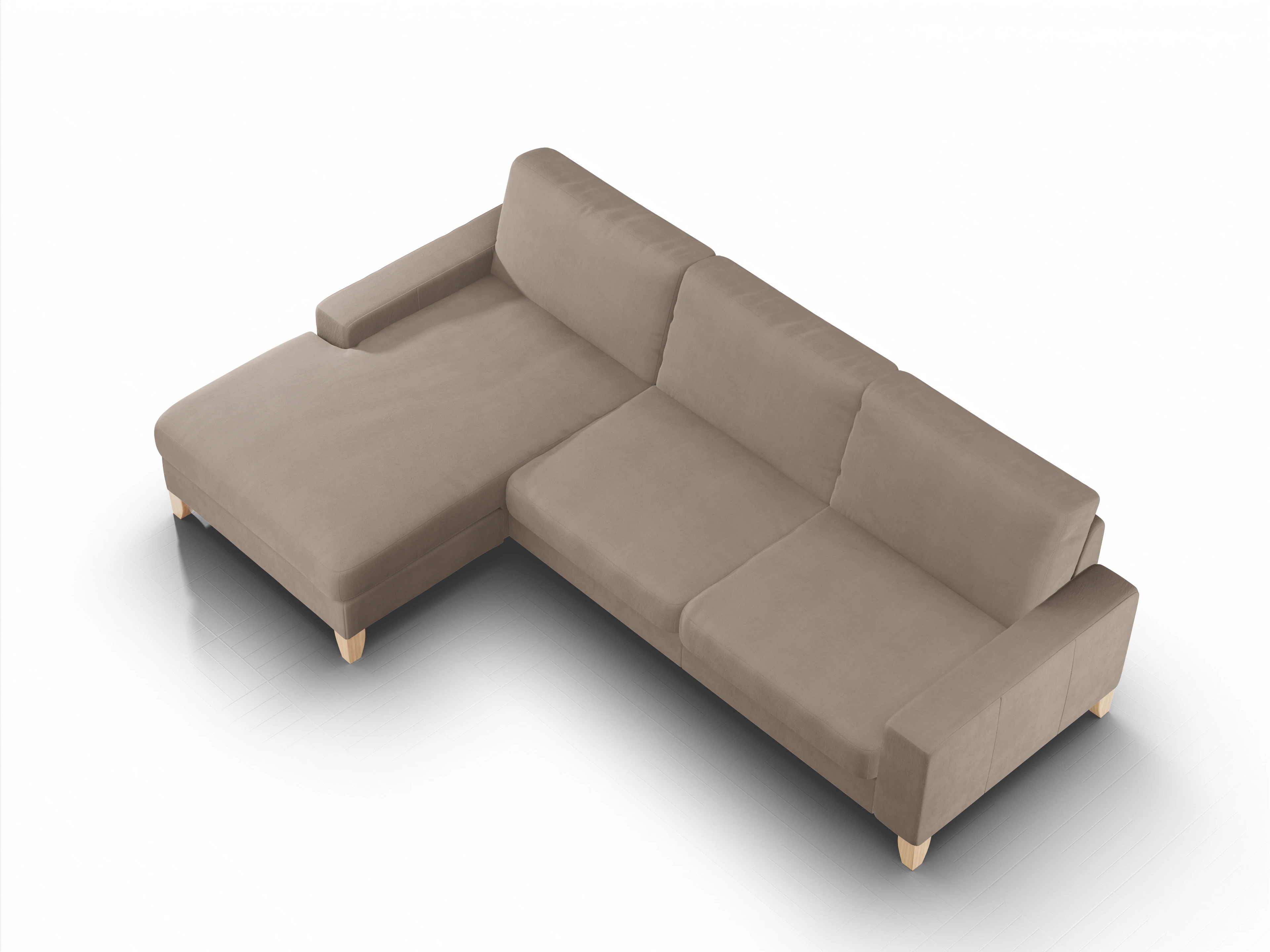 Ansicht des Produktes Casco 2.0 Ecksofa links Abschluss offen in Stoff Braun