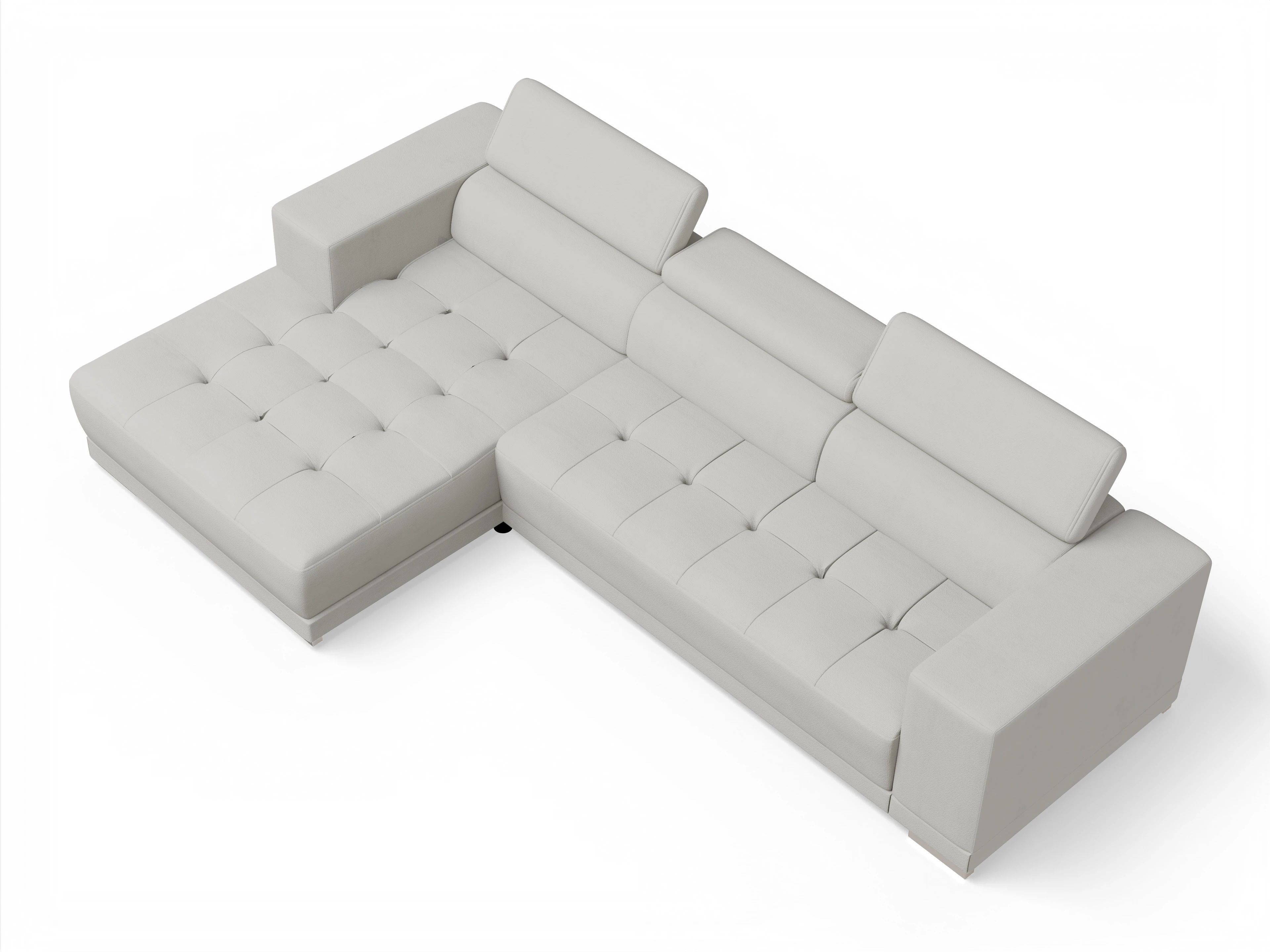 Connor LO Medium L Ansicht des Produktes Connor Ecksofa links Abschluss offen in Stoff Beige