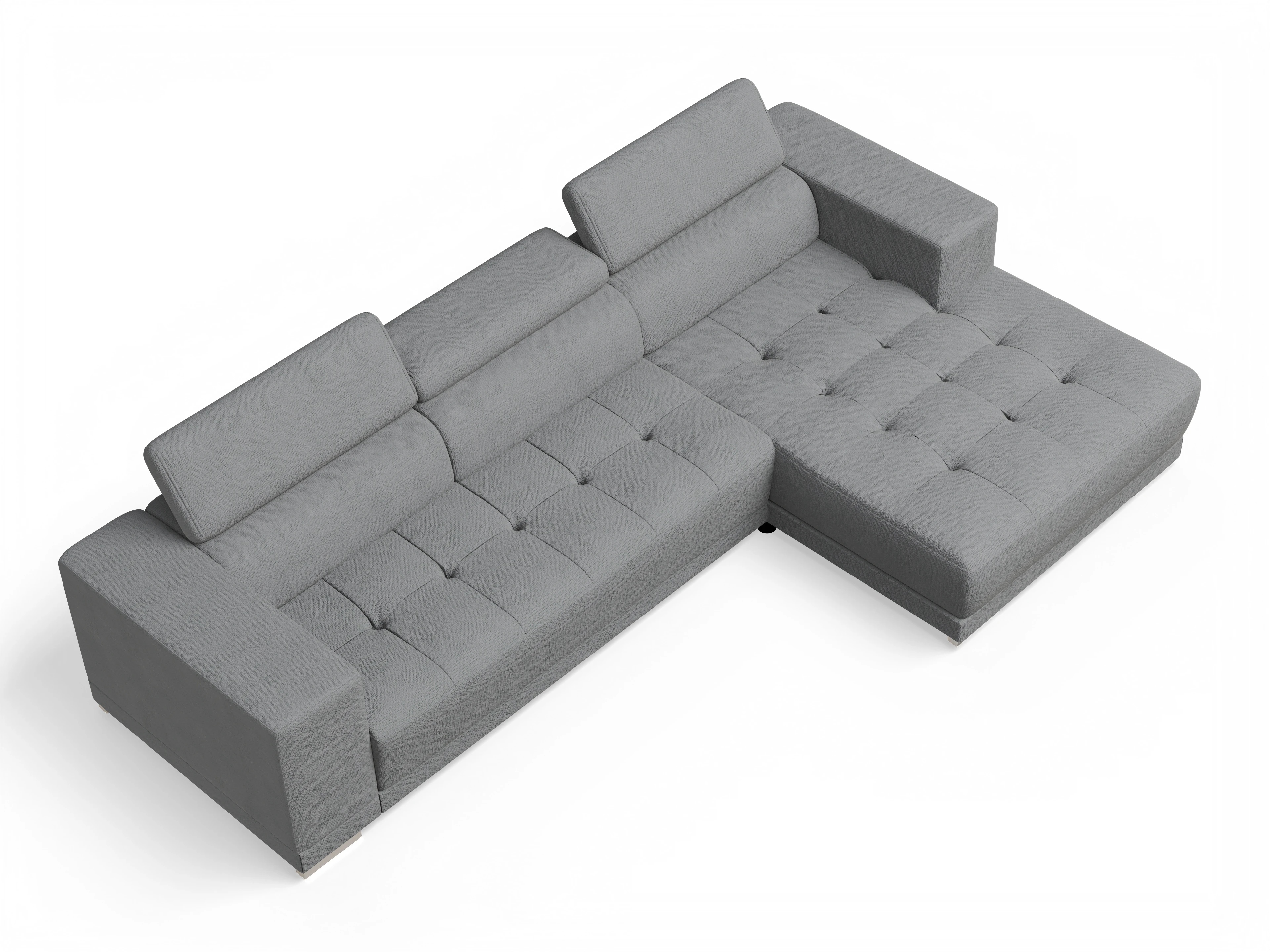 Ansicht des Produktes Connor Ecksofa rechts Abschluss offen in Stoff Grau