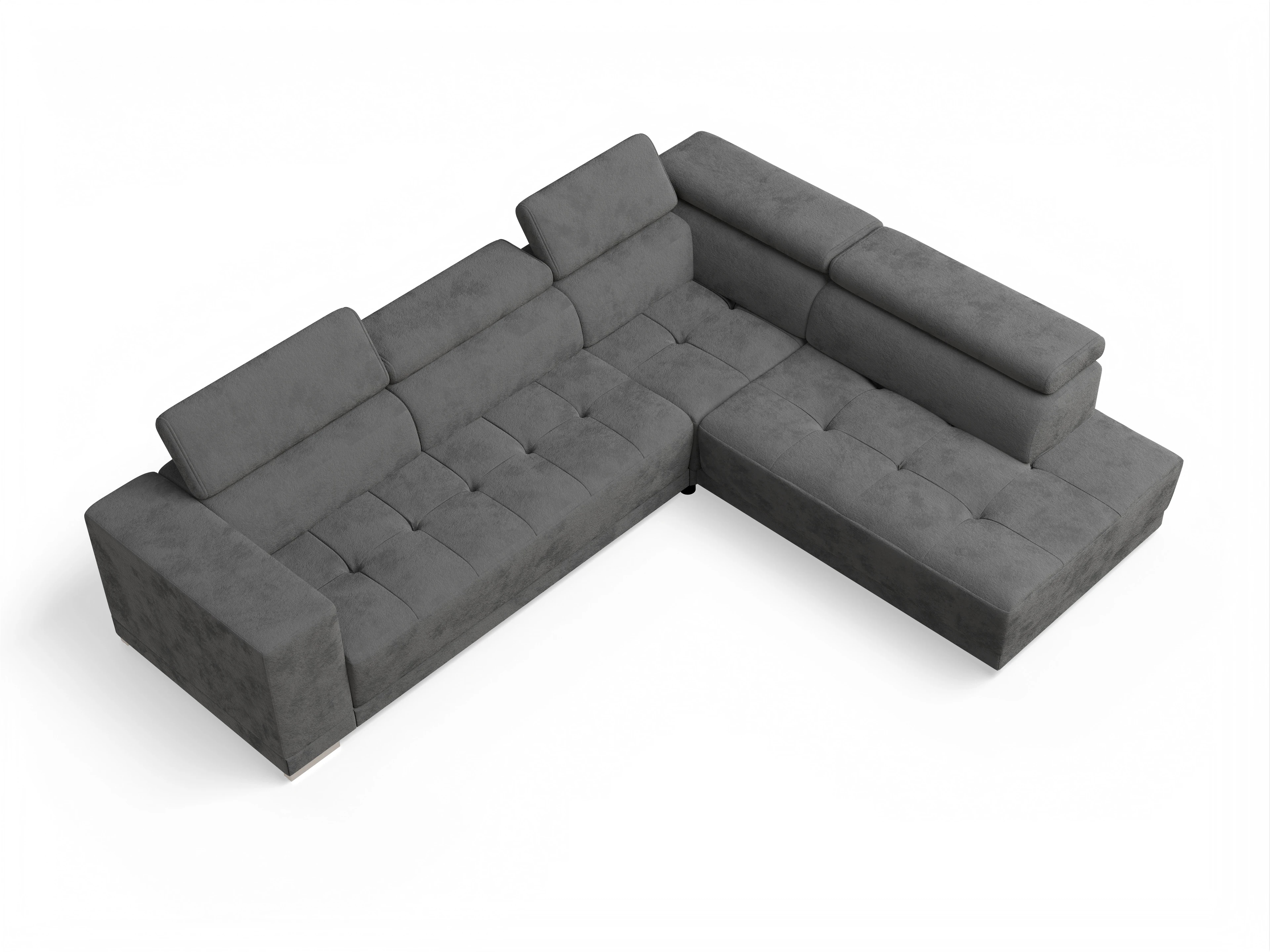 Ansicht des Produktes Connor Ecksofa rechts Abschluss offen in Stoff Grau