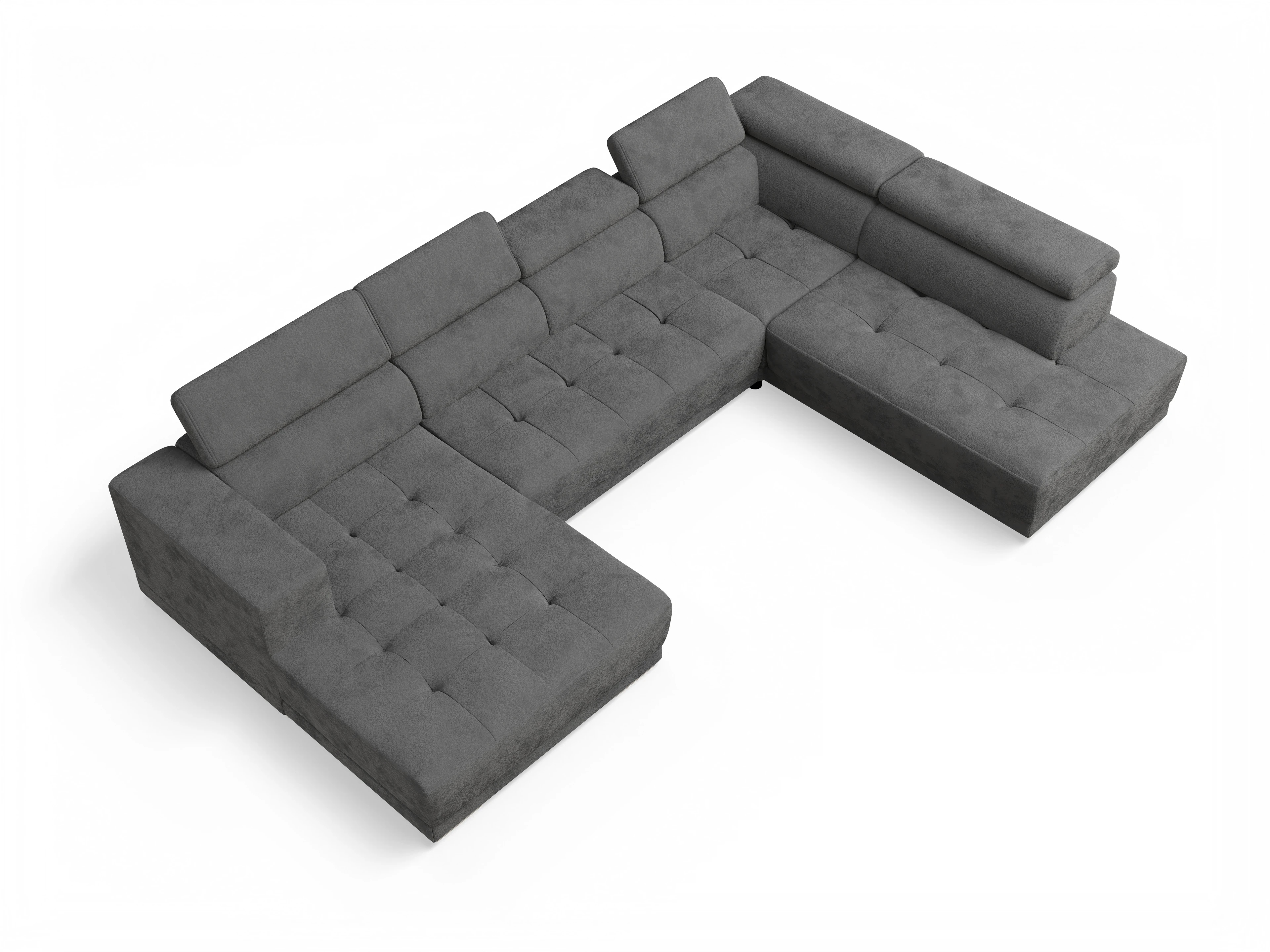 Ansicht des Produktes Connor Wohnlandschaft offen beidseitig in Stoff Grau