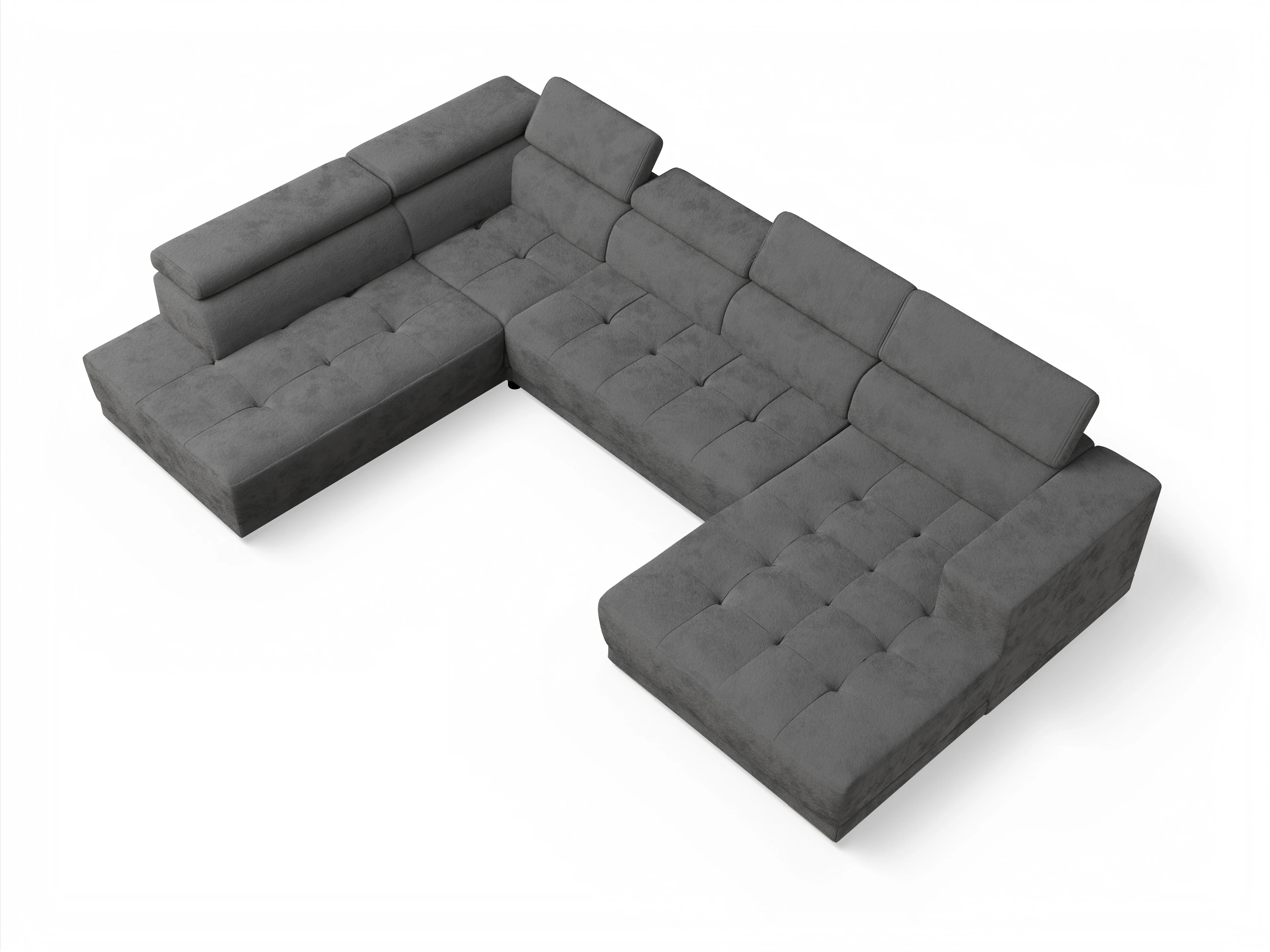 Ansicht des Produktes Connor Wohnlandschaft offen beidseitig in Stoff Grau