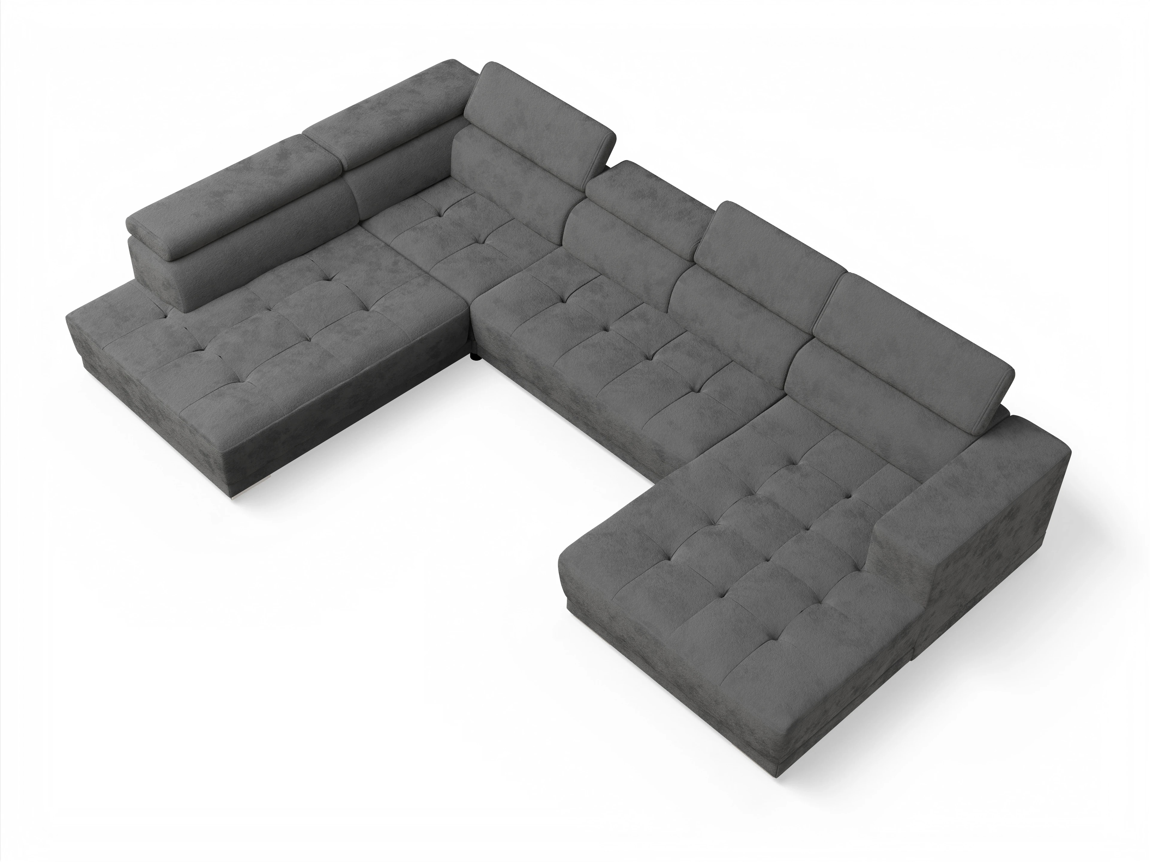 Ansicht des Produktes Connor Wohnlandschaft offen beidseitig in Stoff Grau