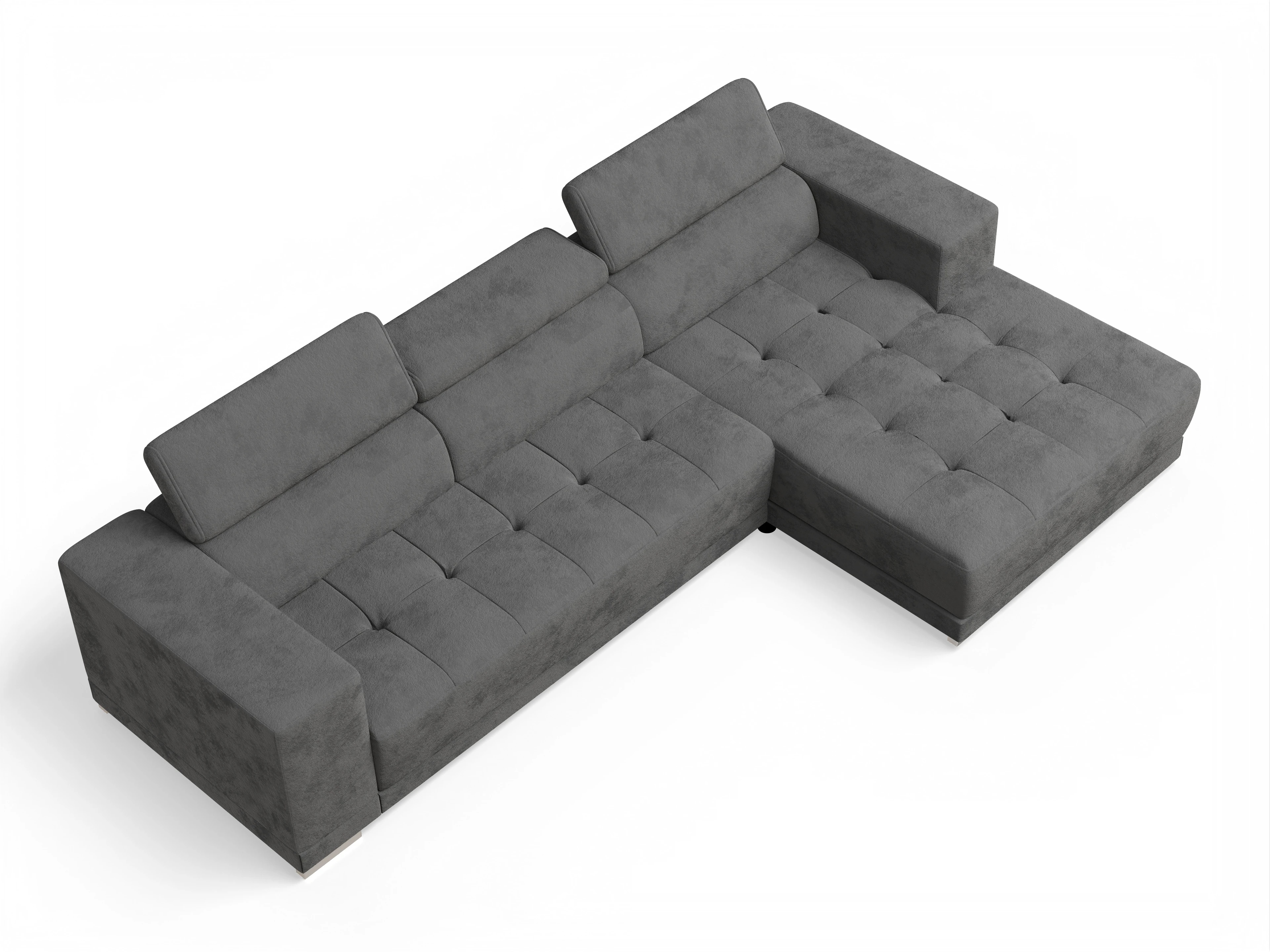 Ansicht des Produktes Connor Ecksofa rechts Abschluss offen in Stoff Grau