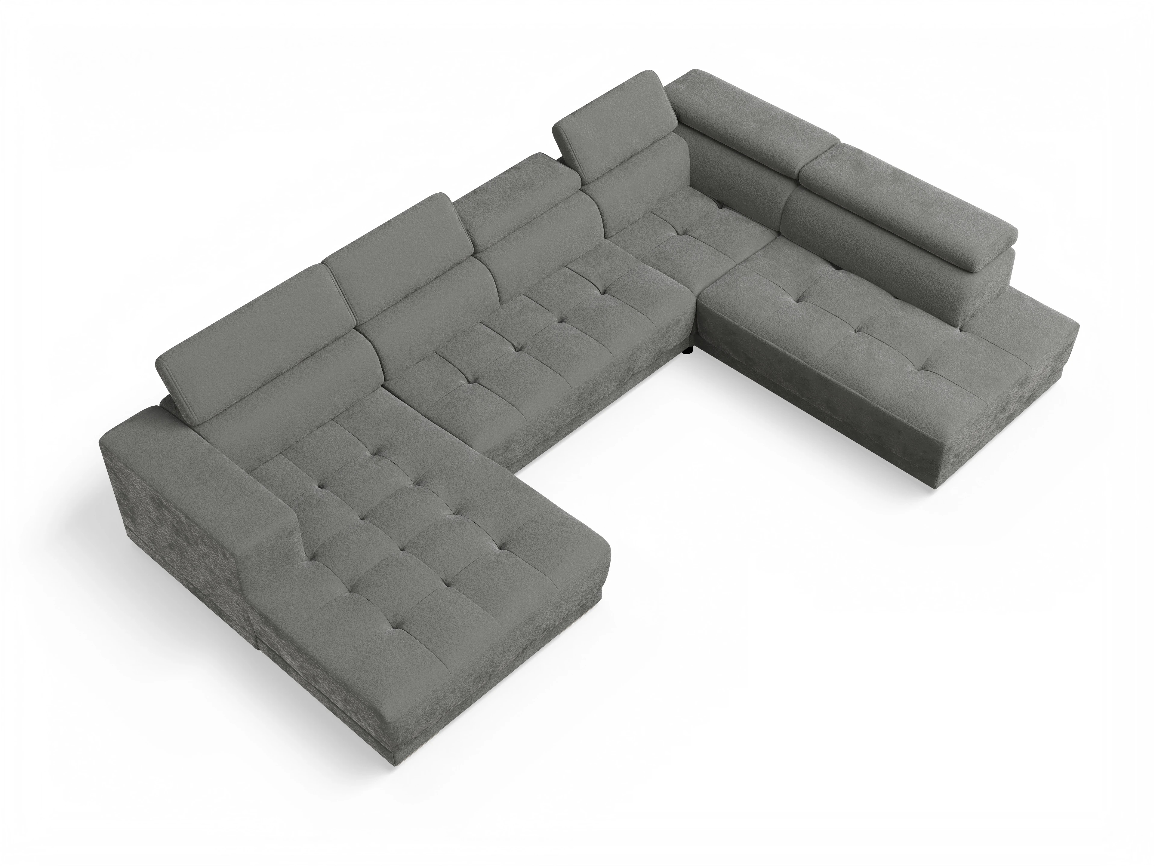 Ansicht des Produktes Connor Wohnlandschaft offen beidseitig in Stoff Grau