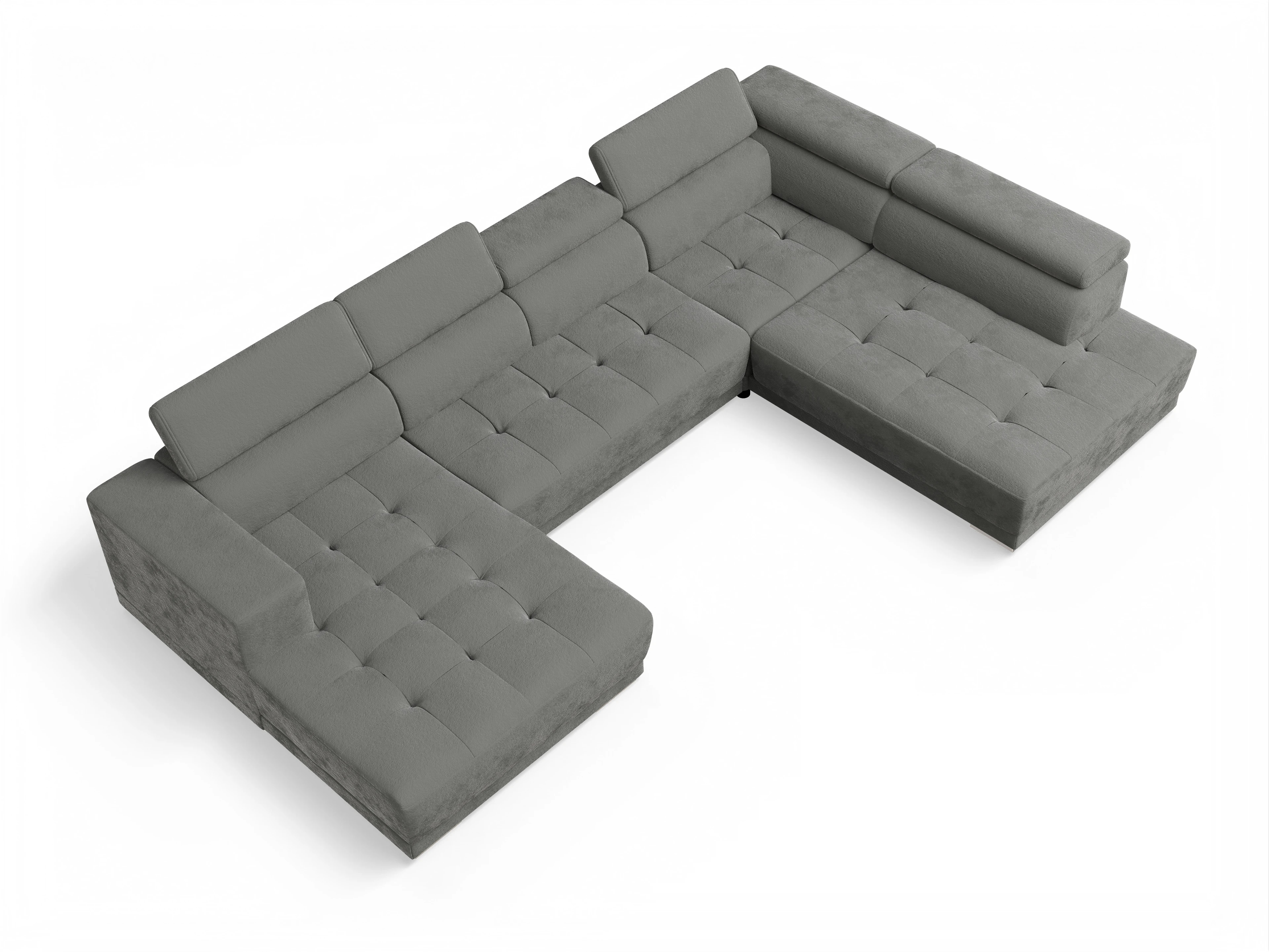 Ansicht des Produktes Connor Wohnlandschaft offen beidseitig in Stoff Grau