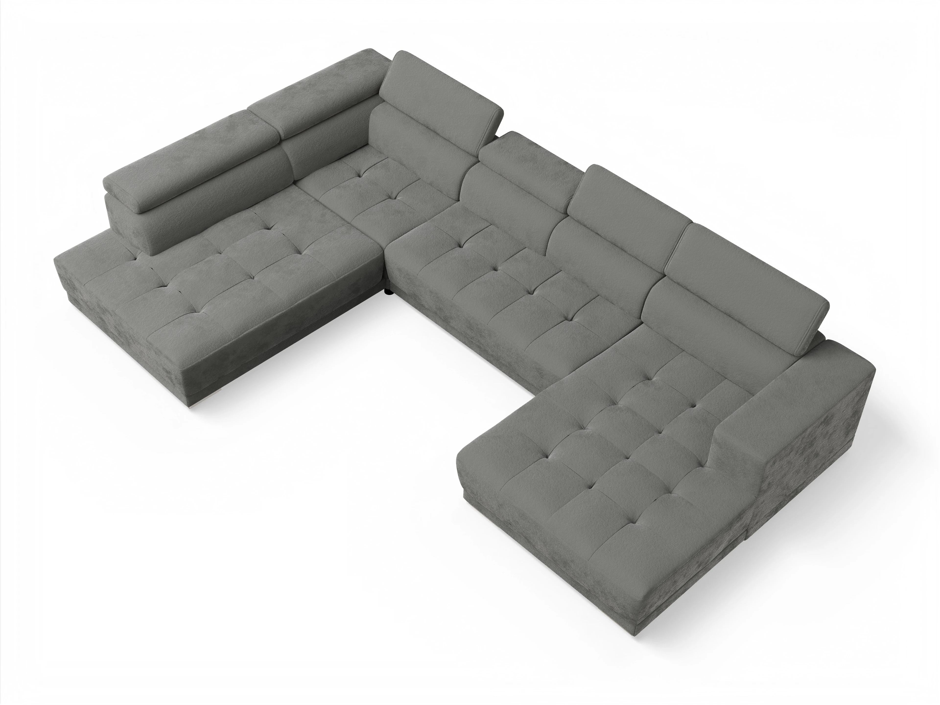 Ansicht des Produktes Connor Wohnlandschaft offen beidseitig in Stoff Grau