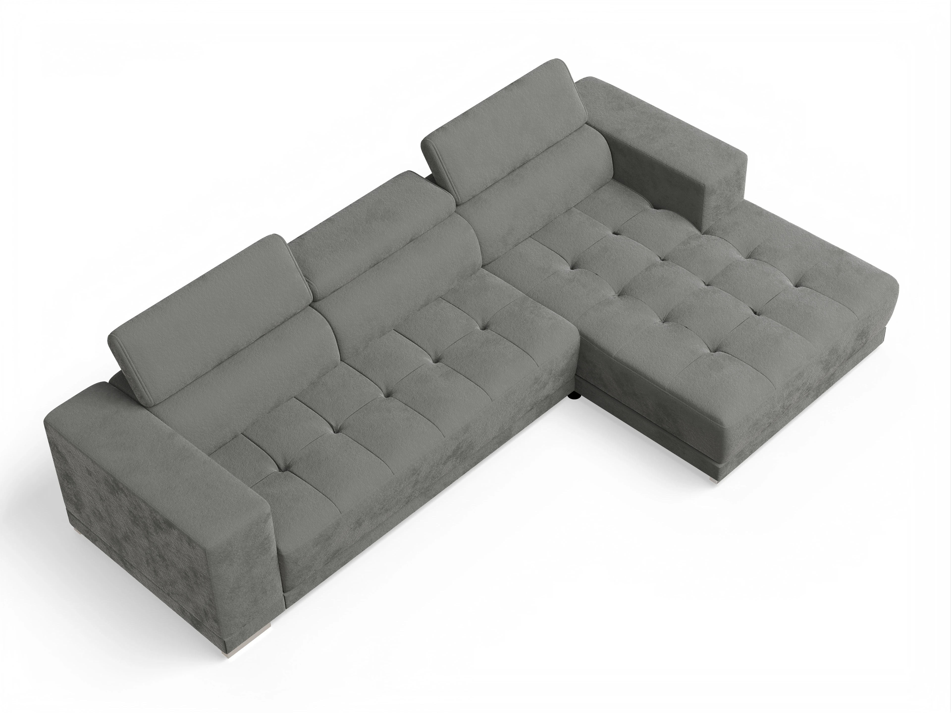 Ansicht des Produktes Connor Ecksofa rechts Abschluss offen in Stoff Grau