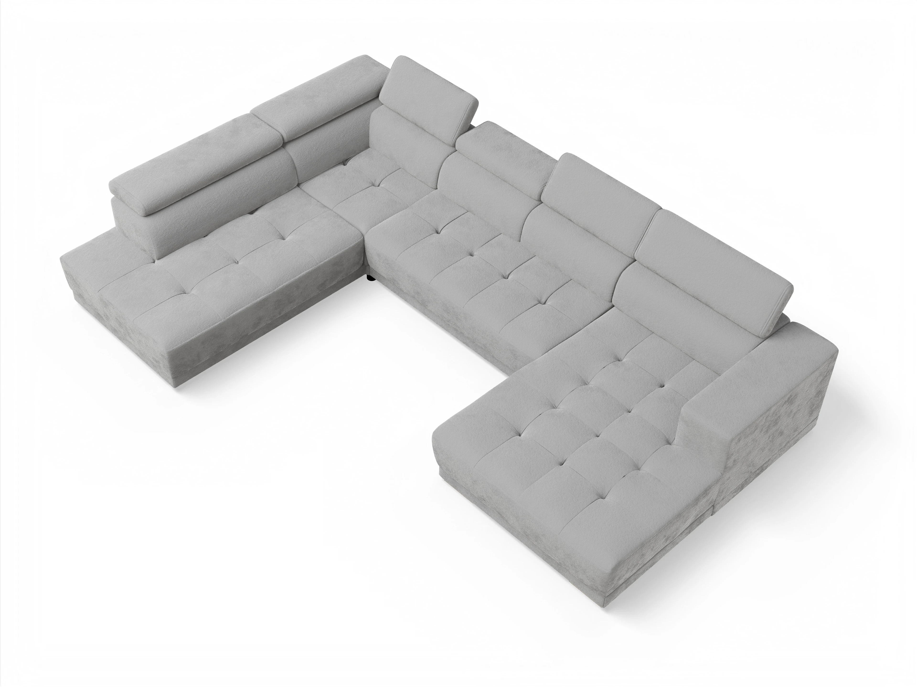 Ansicht des Produktes Connor Wohnlandschaft offen beidseitig in Stoff Grau