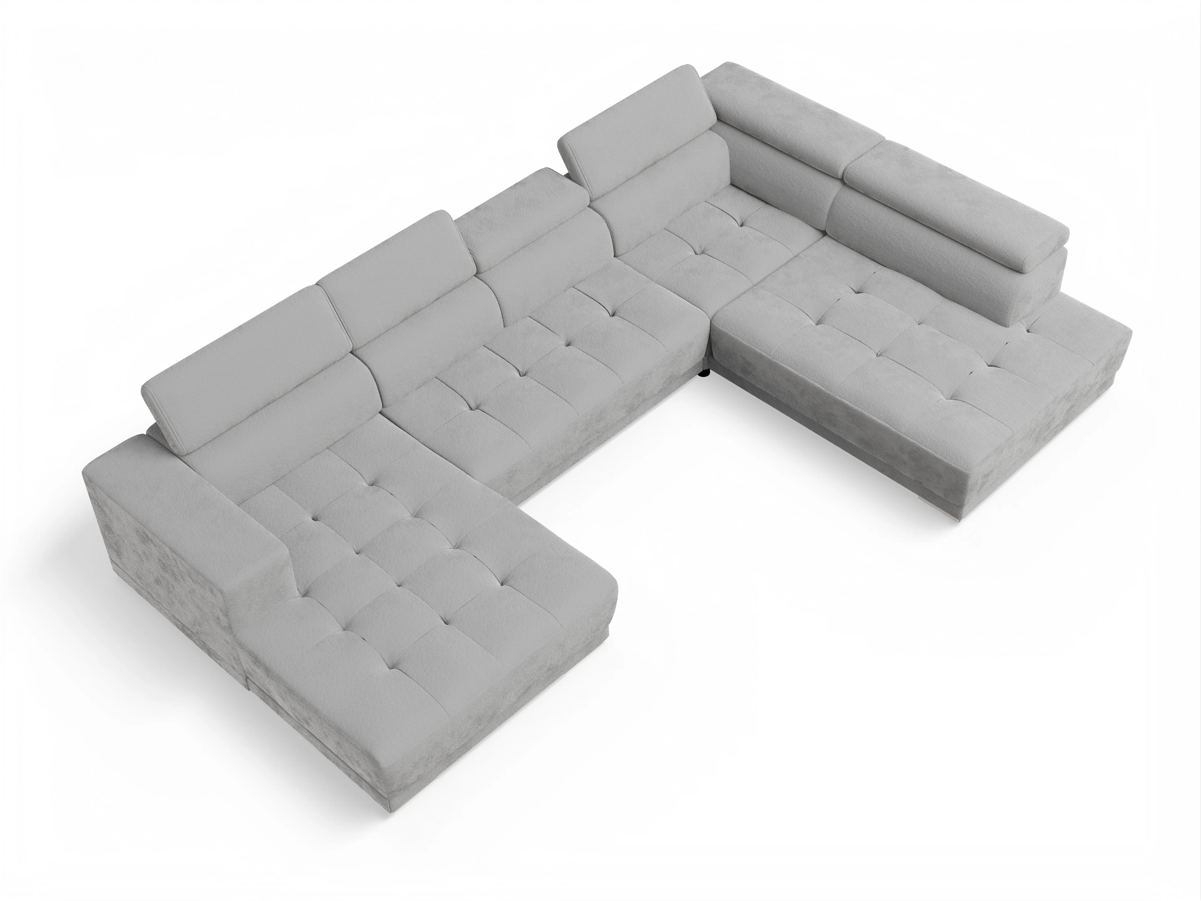 Ansicht des Produktes Connor Wohnlandschaft offen beidseitig in Stoff Grau