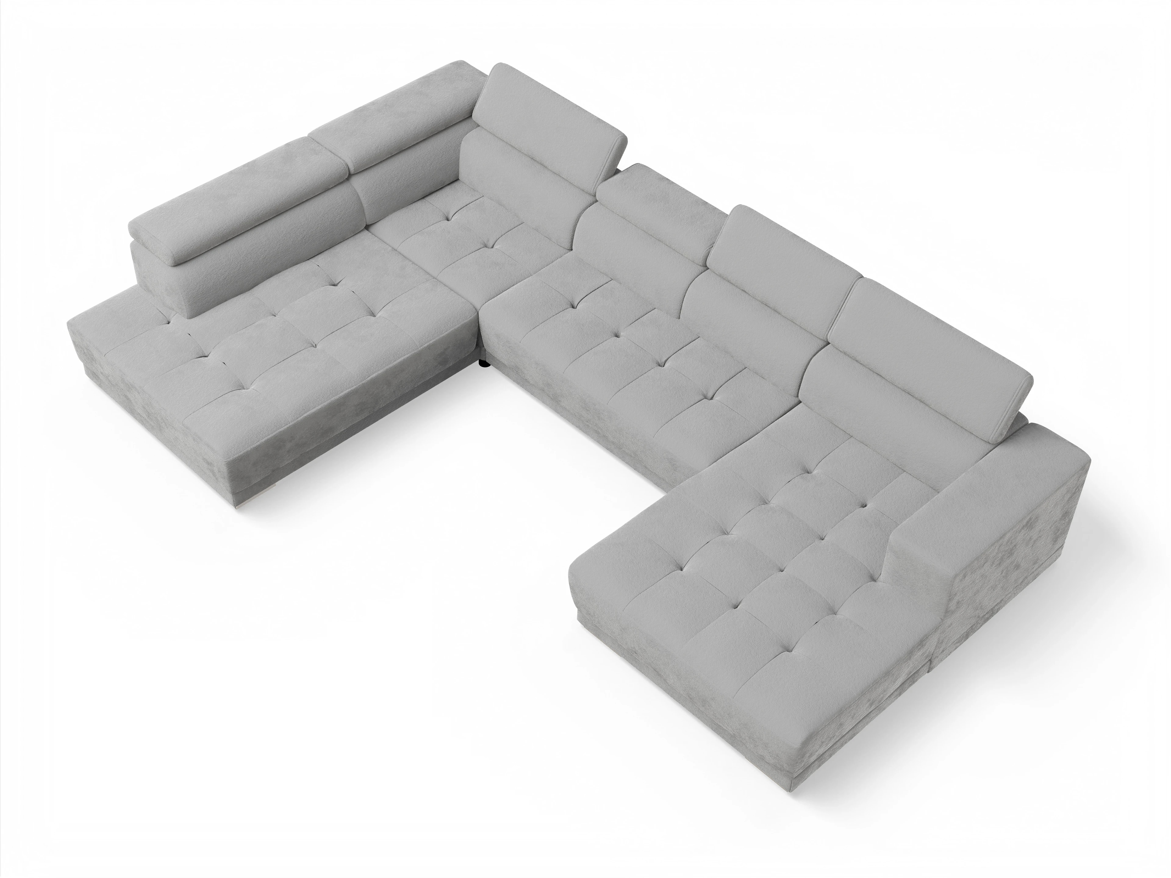 Ansicht des Produktes Connor Wohnlandschaft offen beidseitig in Stoff Grau