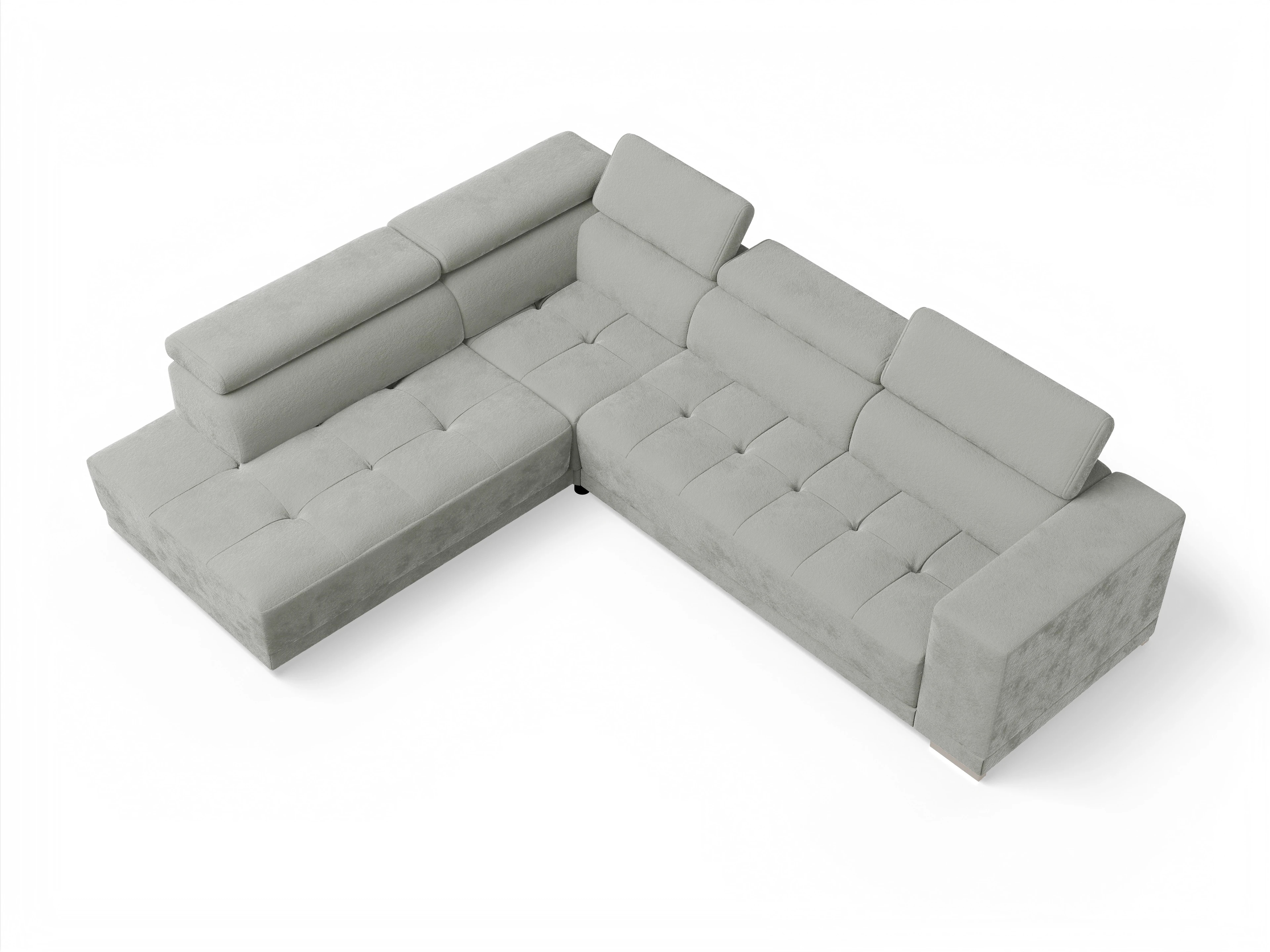 Ansicht des Produktes Connor Ecksofa links Abschluss offen in Stoff Grau