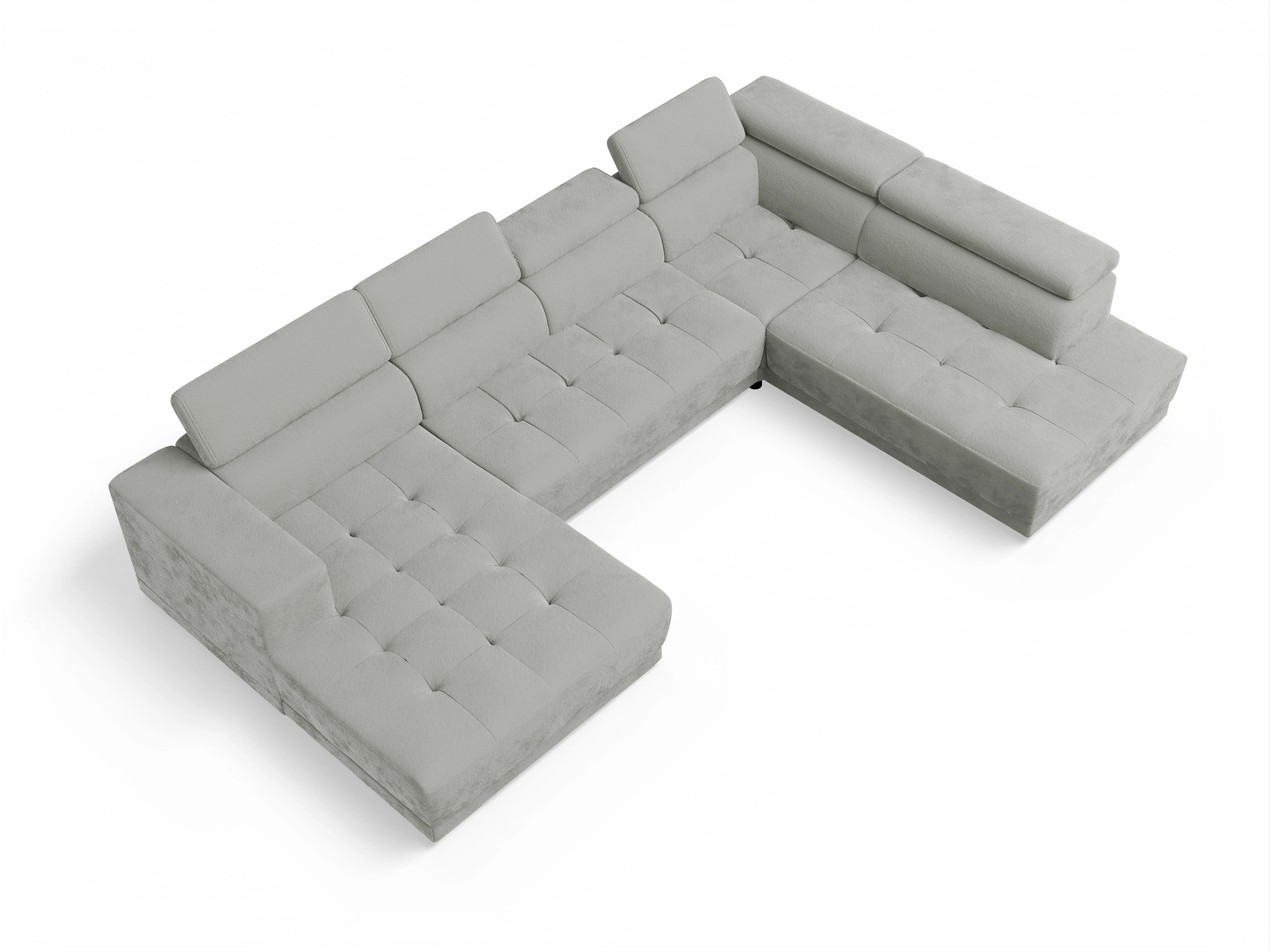 Ansicht des Produktes Connor Wohnlandschaft offen beidseitig in Stoff Grau