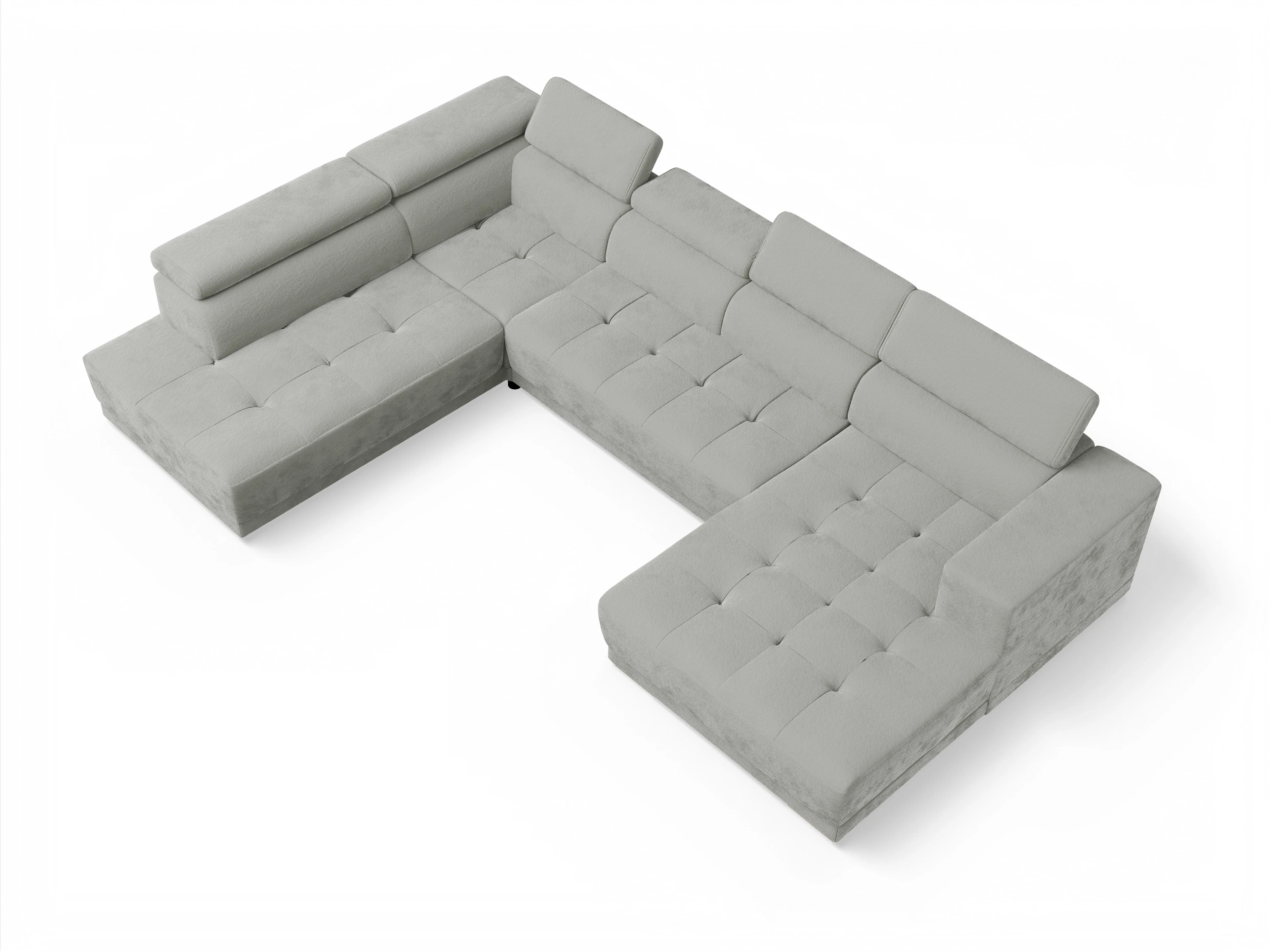 Ansicht des Produktes Connor Wohnlandschaft offen beidseitig in Stoff Grau