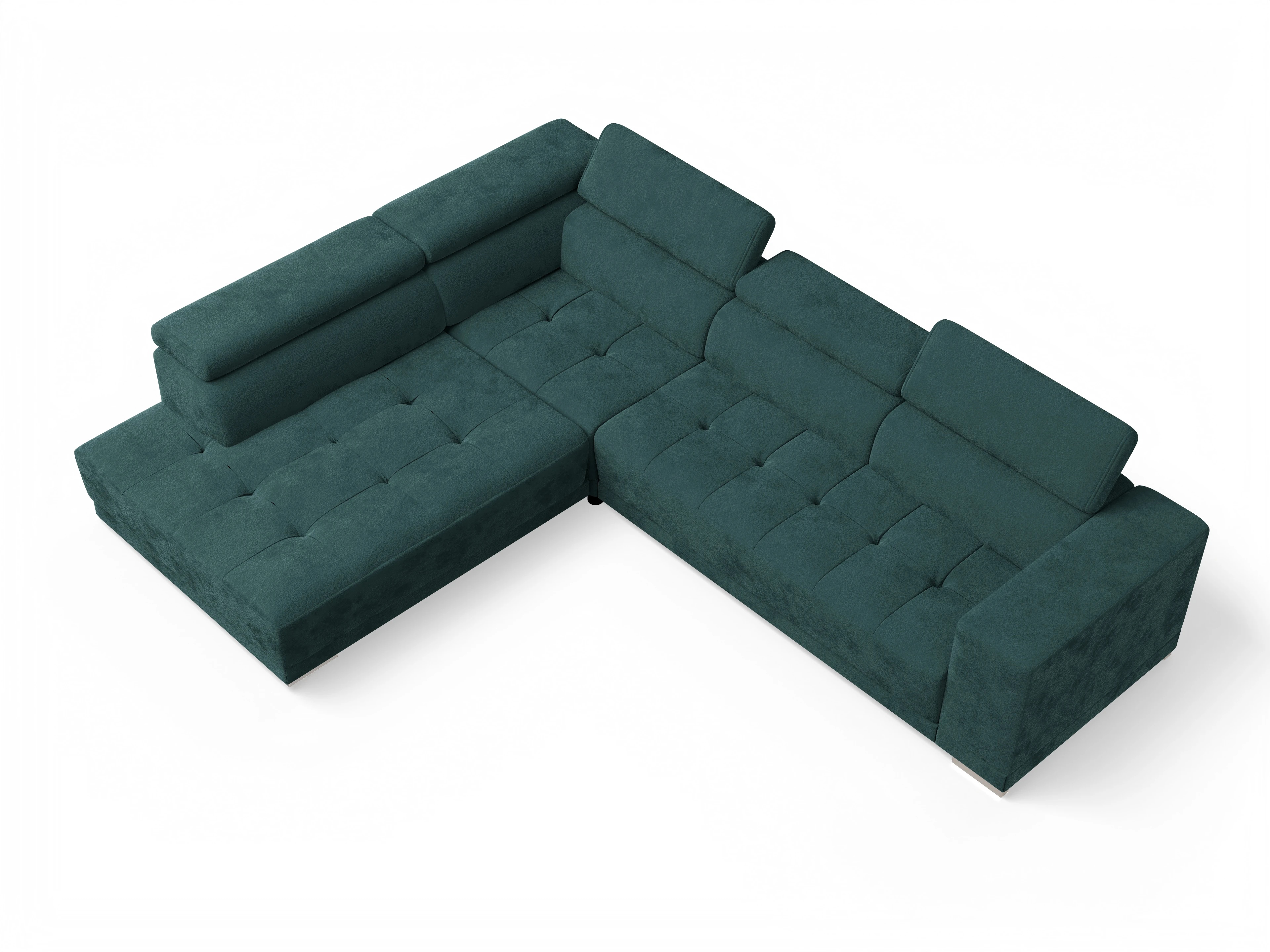 Ansicht des Produktes Connor Ecksofa links Abschluss offen in Stoff Blau