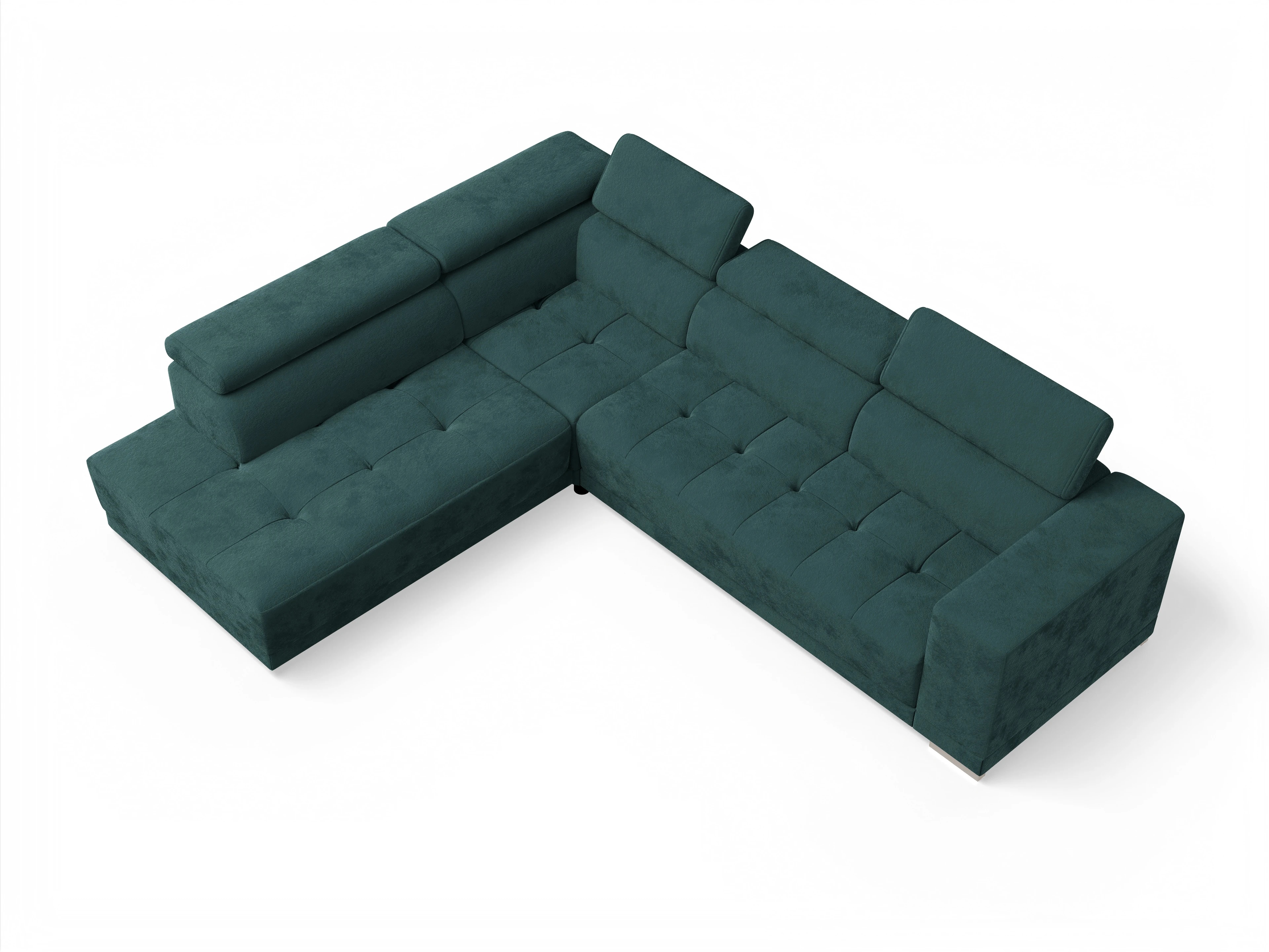 Ansicht des Produktes Connor Ecksofa links Abschluss offen in Stoff Blau