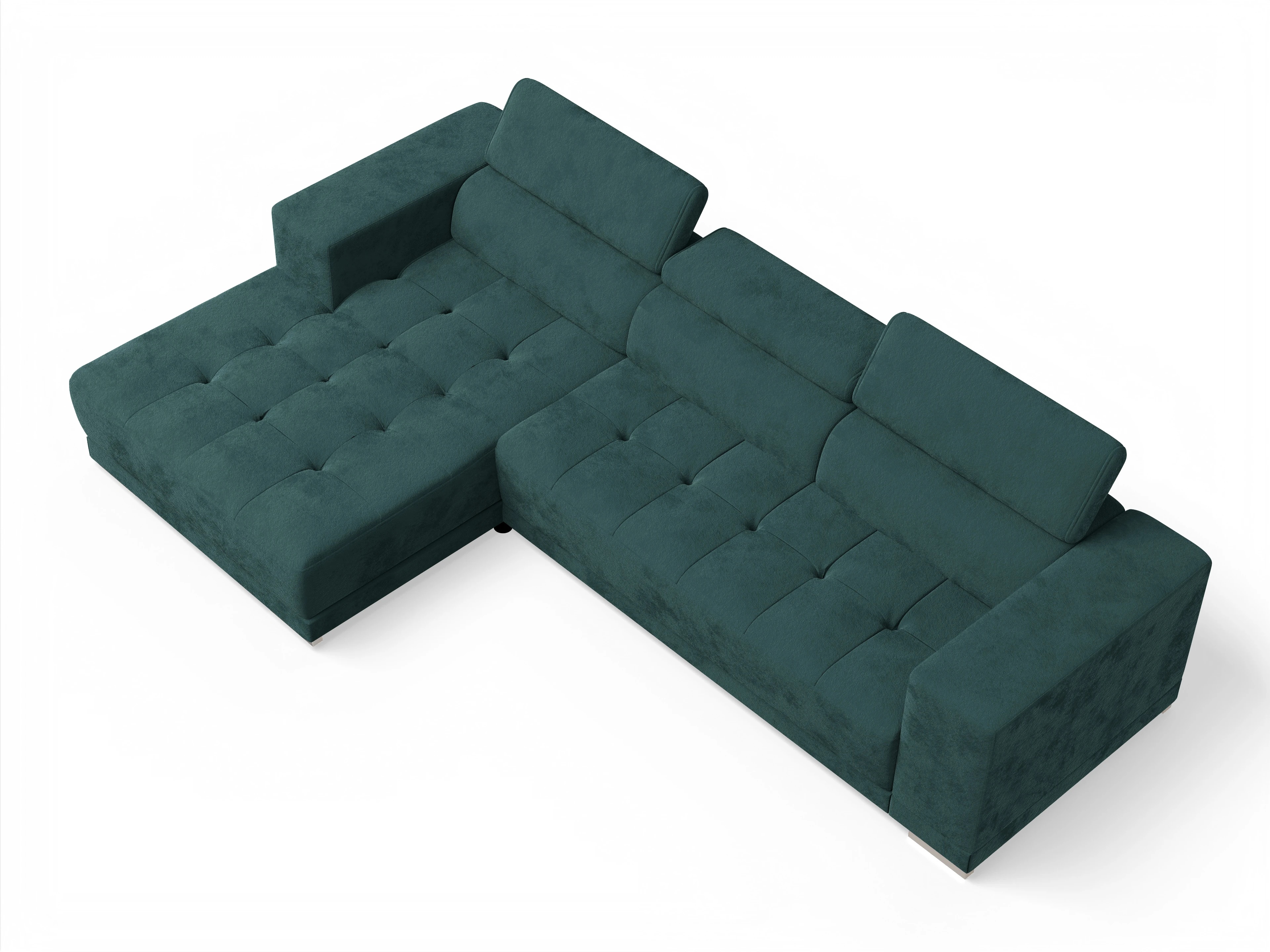 Ansicht des Produktes Connor Ecksofa links Abschluss offen in Stoff Blau