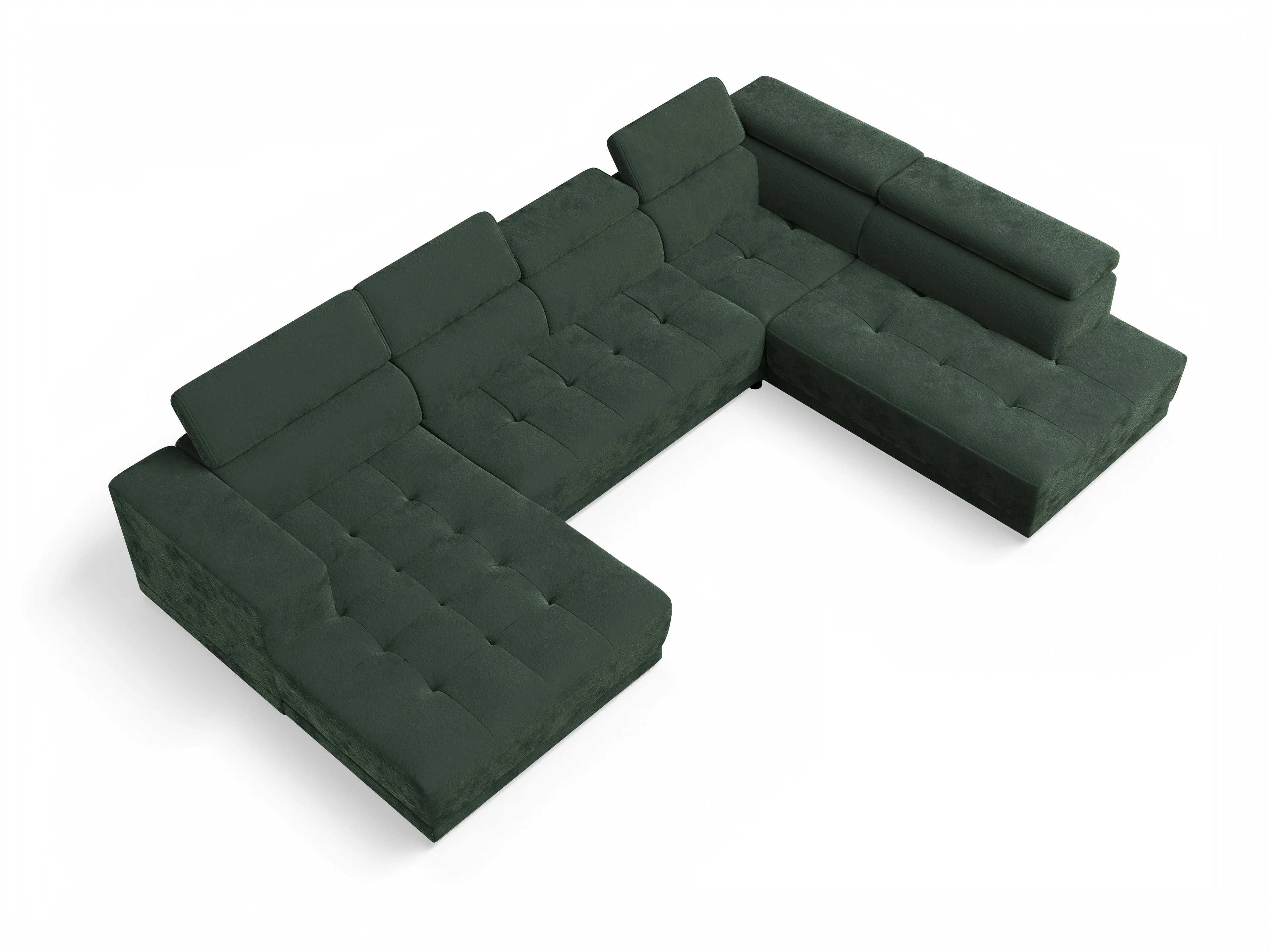 Ansicht des Produktes Connor Wohnlandschaft offen beidseitig in Stoff Grün