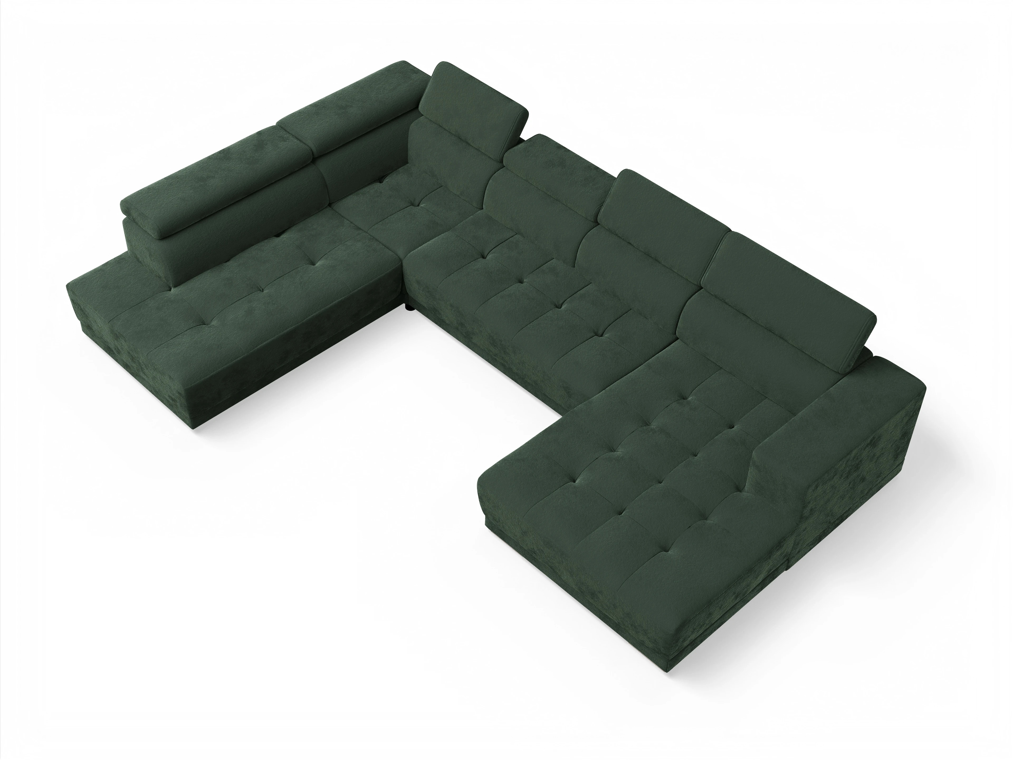 Ansicht des Produktes Connor Wohnlandschaft offen beidseitig in Stoff Grün