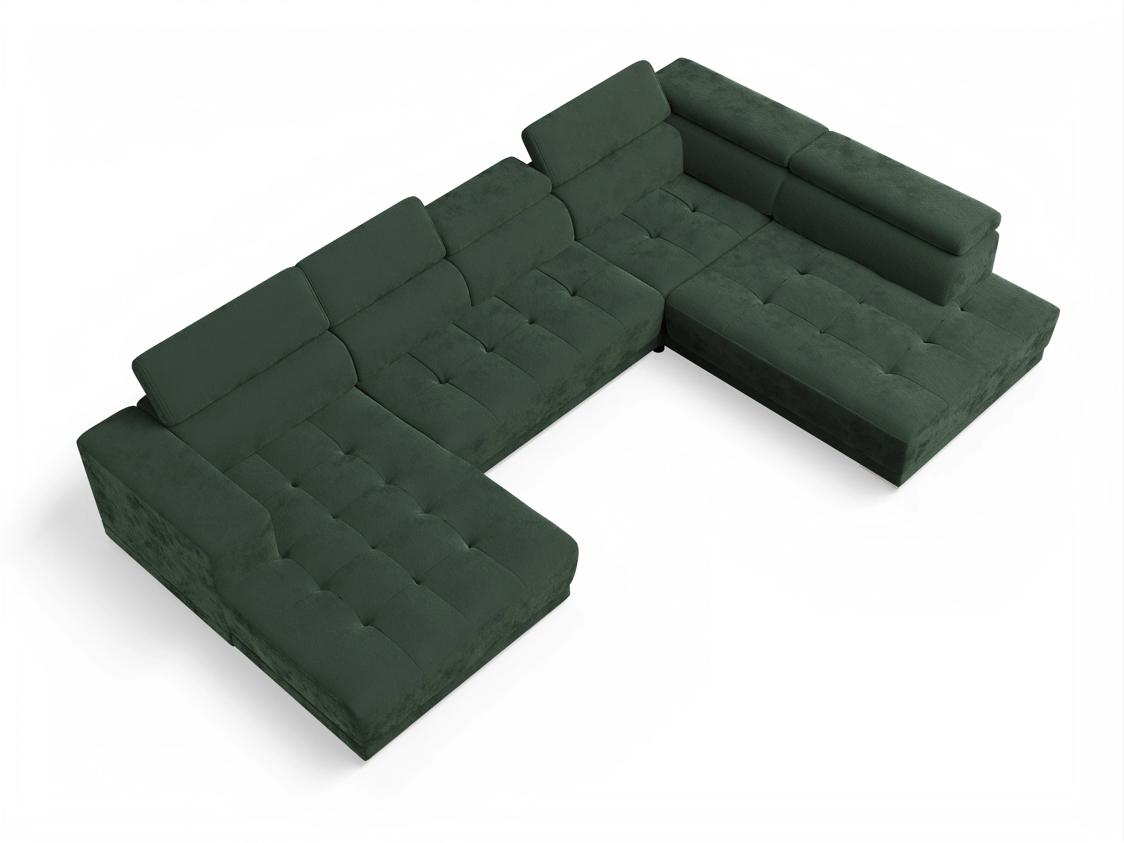 Ansicht des Produktes Connor Wohnlandschaft offen beidseitig in Stoff Grün