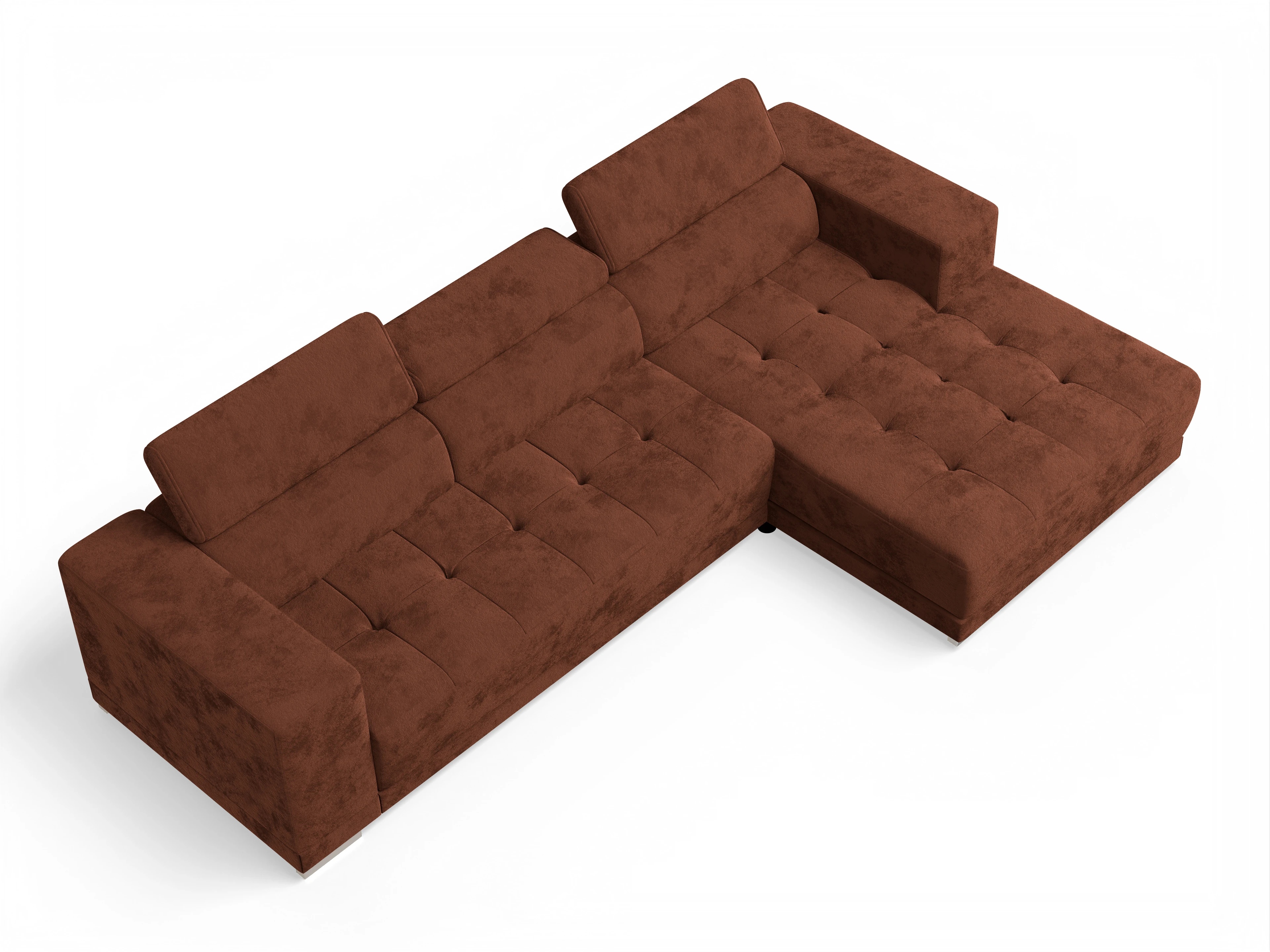 Ansicht des Produktes Connor Ecksofa rechts Abschluss offen in Stoff Rot