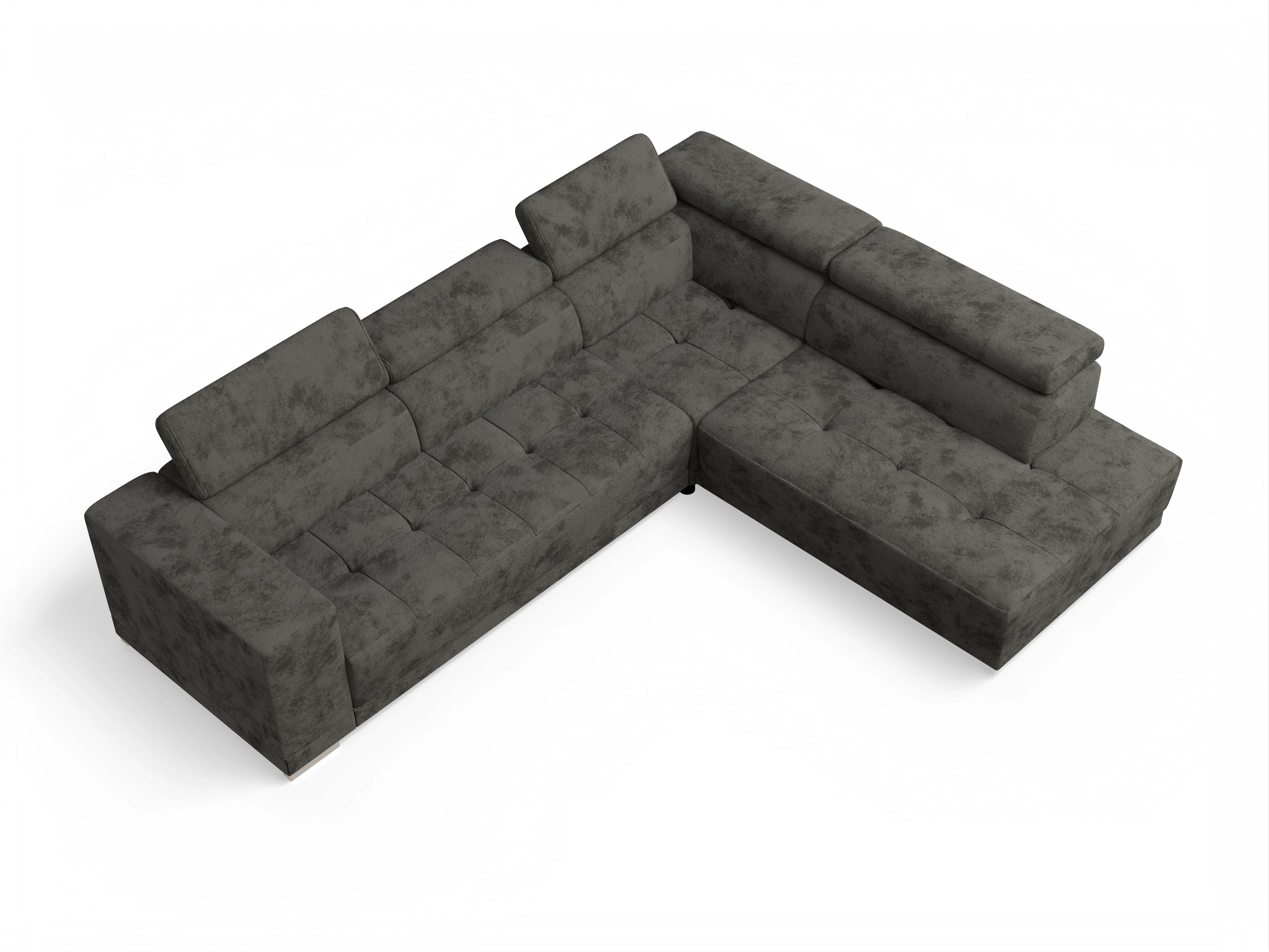 Ansicht des Produktes Connor Ecksofa rechts Abschluss offen in Stoff Braun