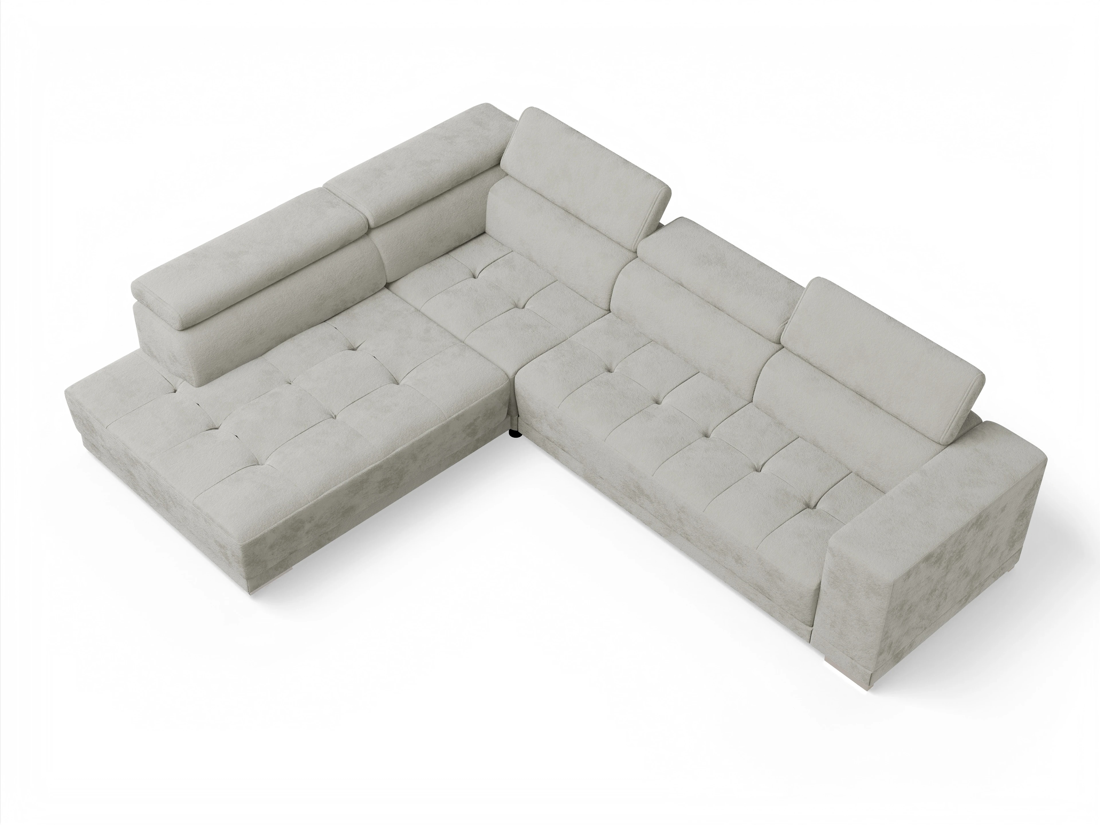 Ansicht des Produktes Connor Ecksofa links Abschluss offen in Stoff Beige