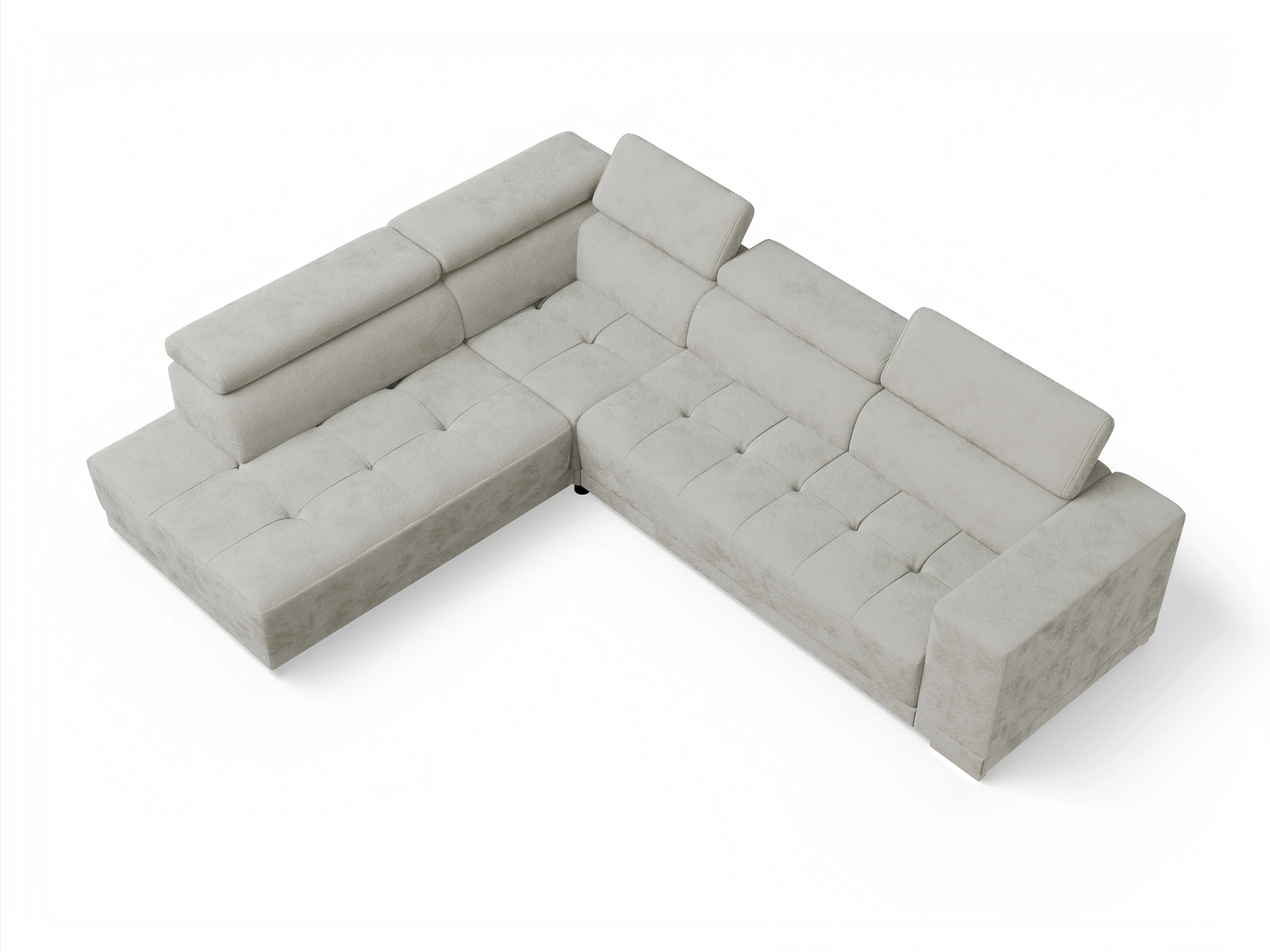 Ansicht des Produktes Connor Ecksofa links Abschluss offen in Stoff Beige