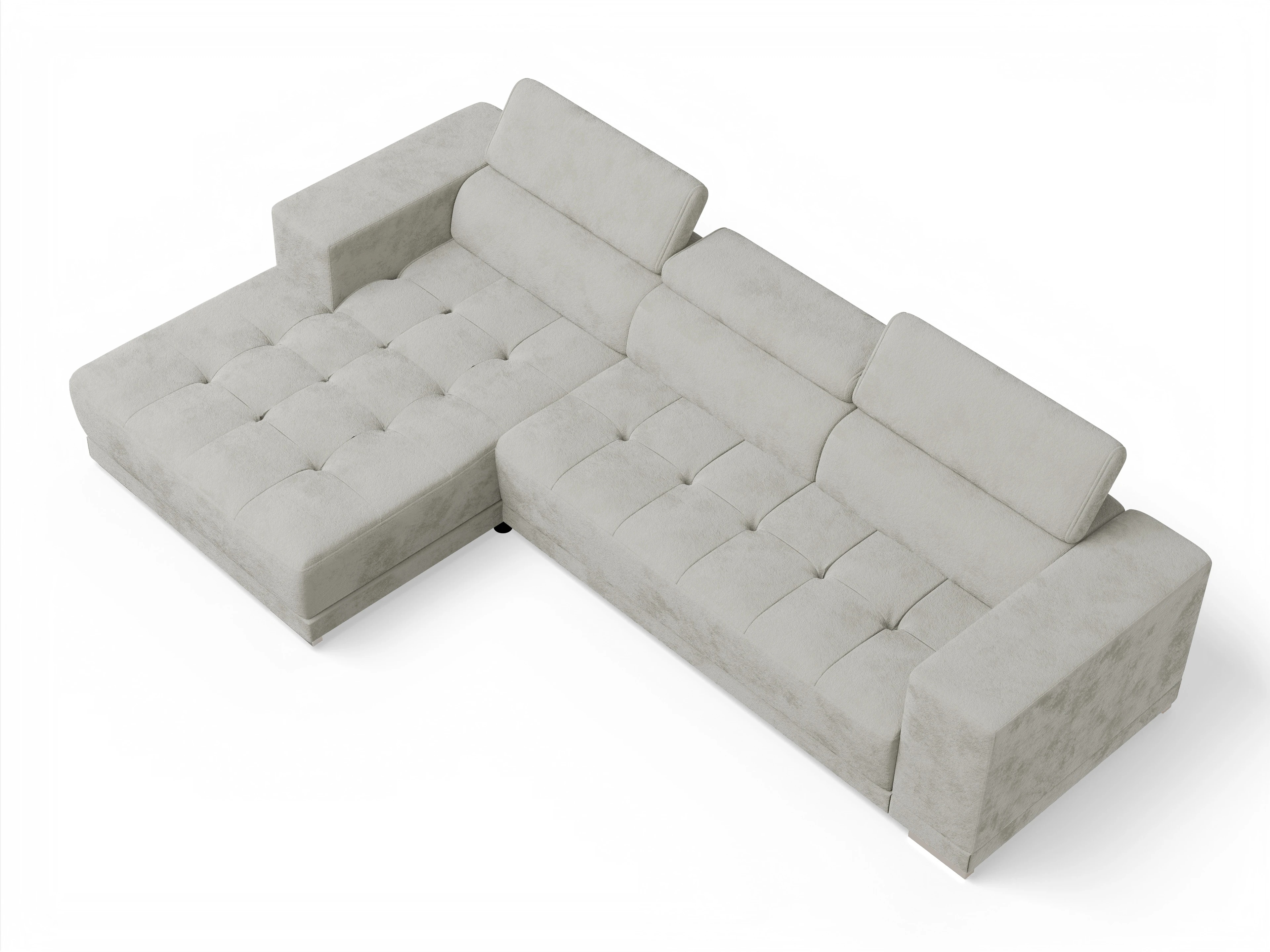 Ansicht des Produktes Connor Ecksofa links Abschluss offen in Stoff Beige