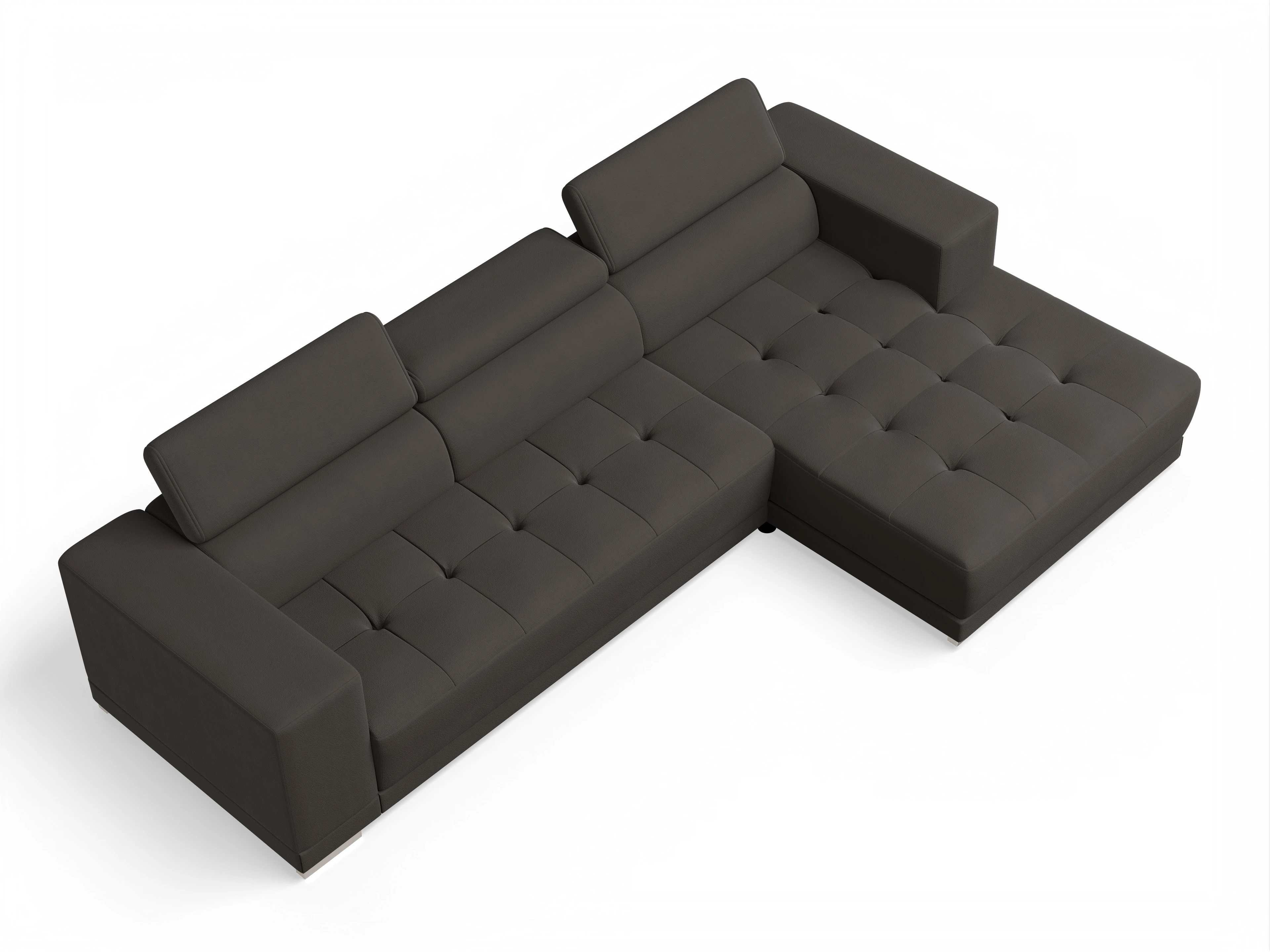 Connor LO Medium R Ansicht des Produktes Connor Ecksofa rechts Abschluss offen in Stoff Braun