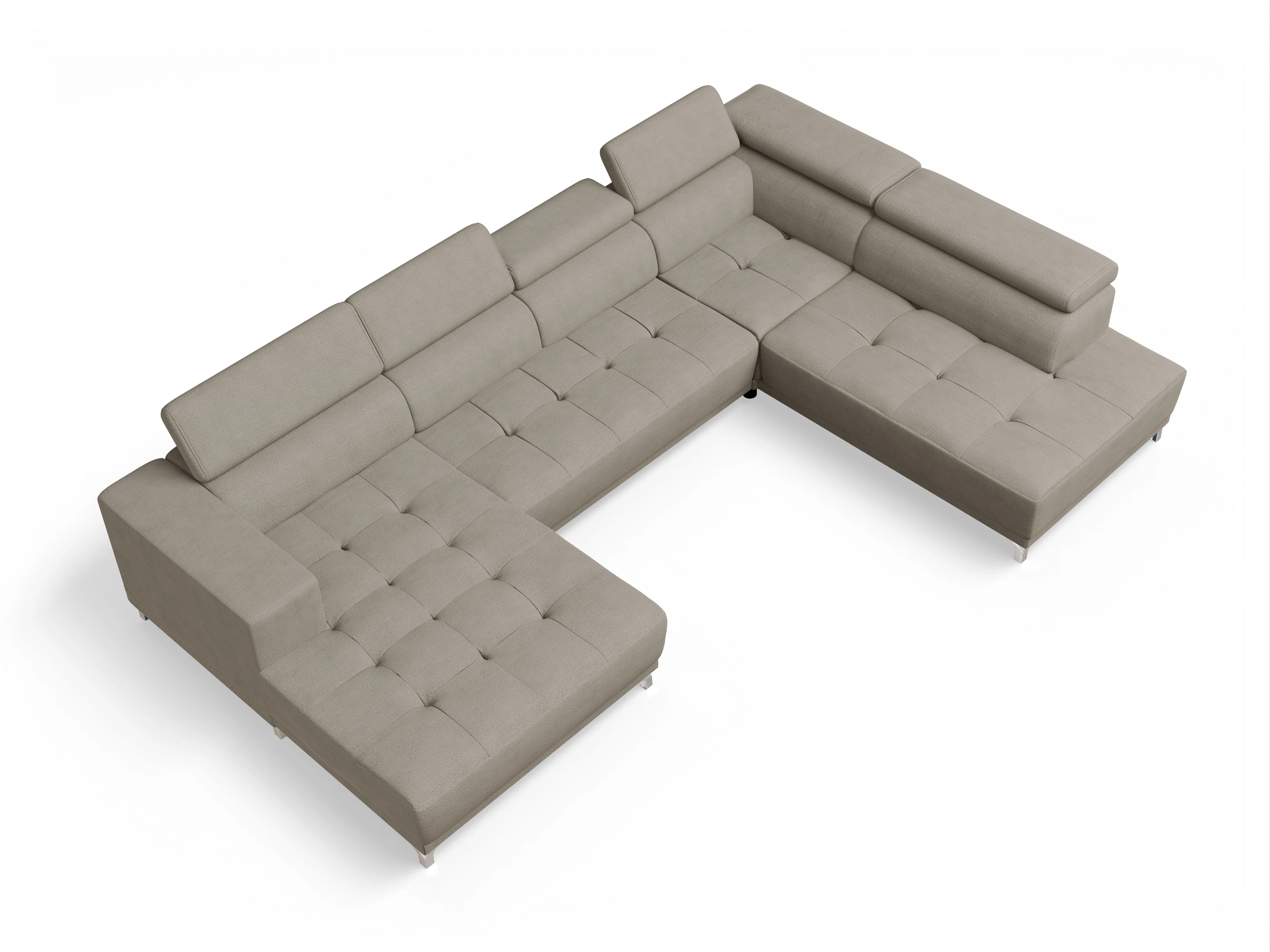 Ansicht des Produktes Colin Wohnlandschaft offen beidseitig in Stoff Braun