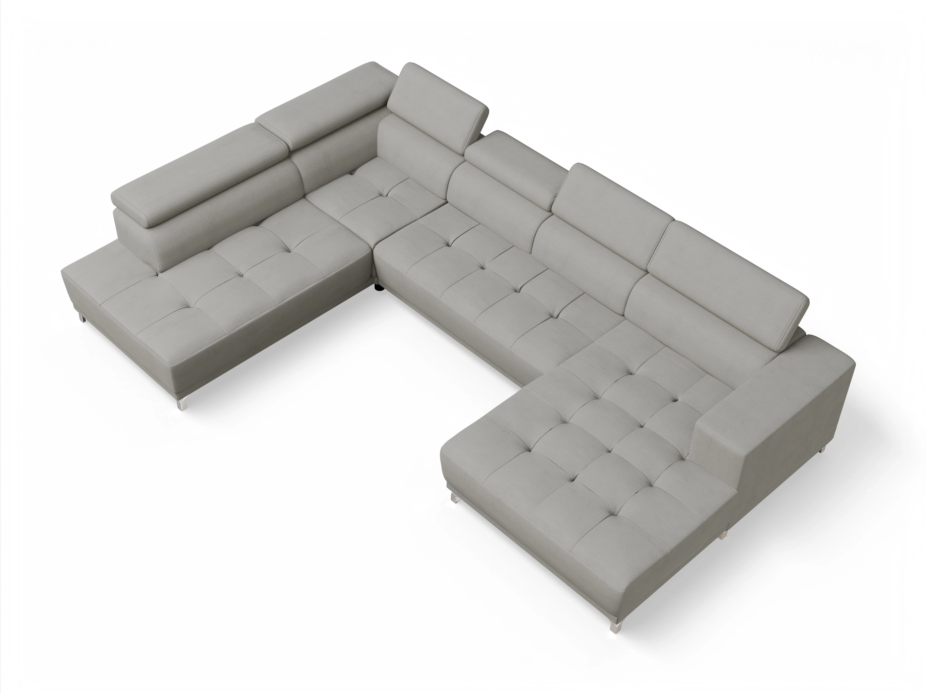 Ansicht des Produktes Colin Wohnlandschaft offen beidseitig in Stoff Grau