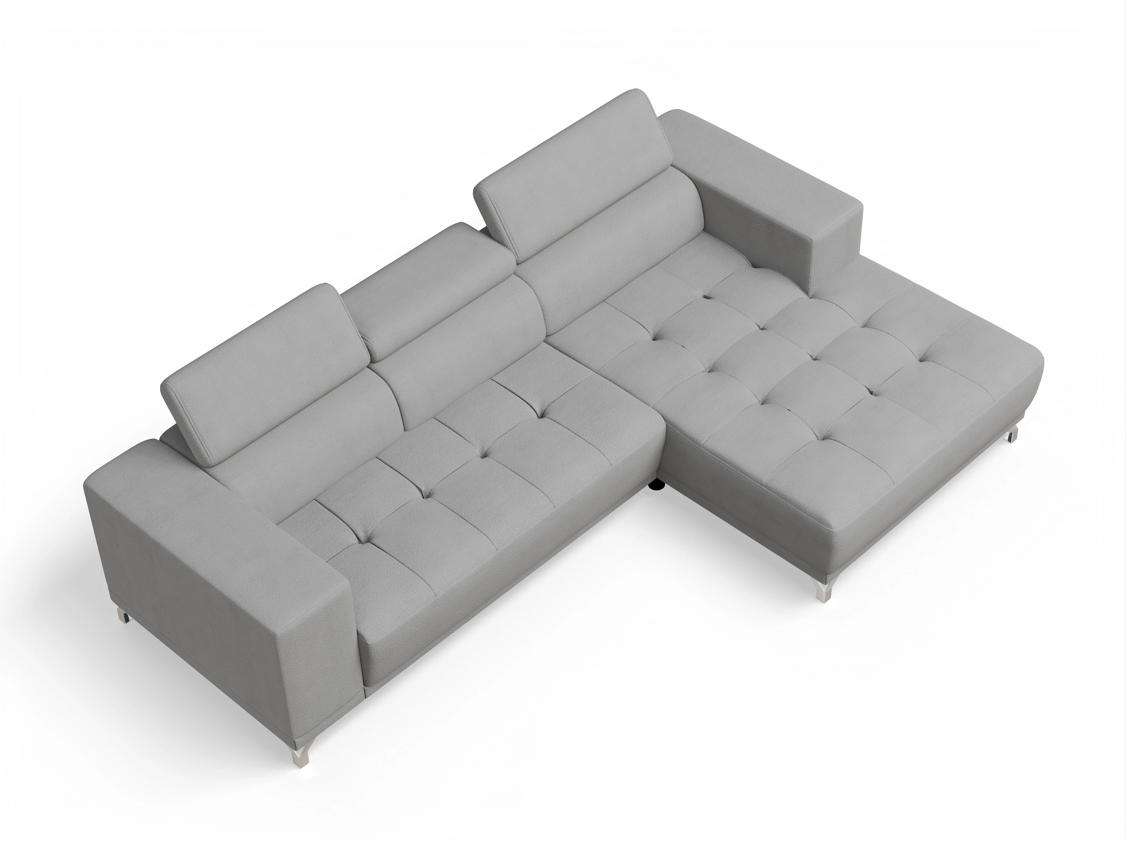 Ansicht des Produktes Colin Ecksofa rechts Abschluss offen in Stoff Grau