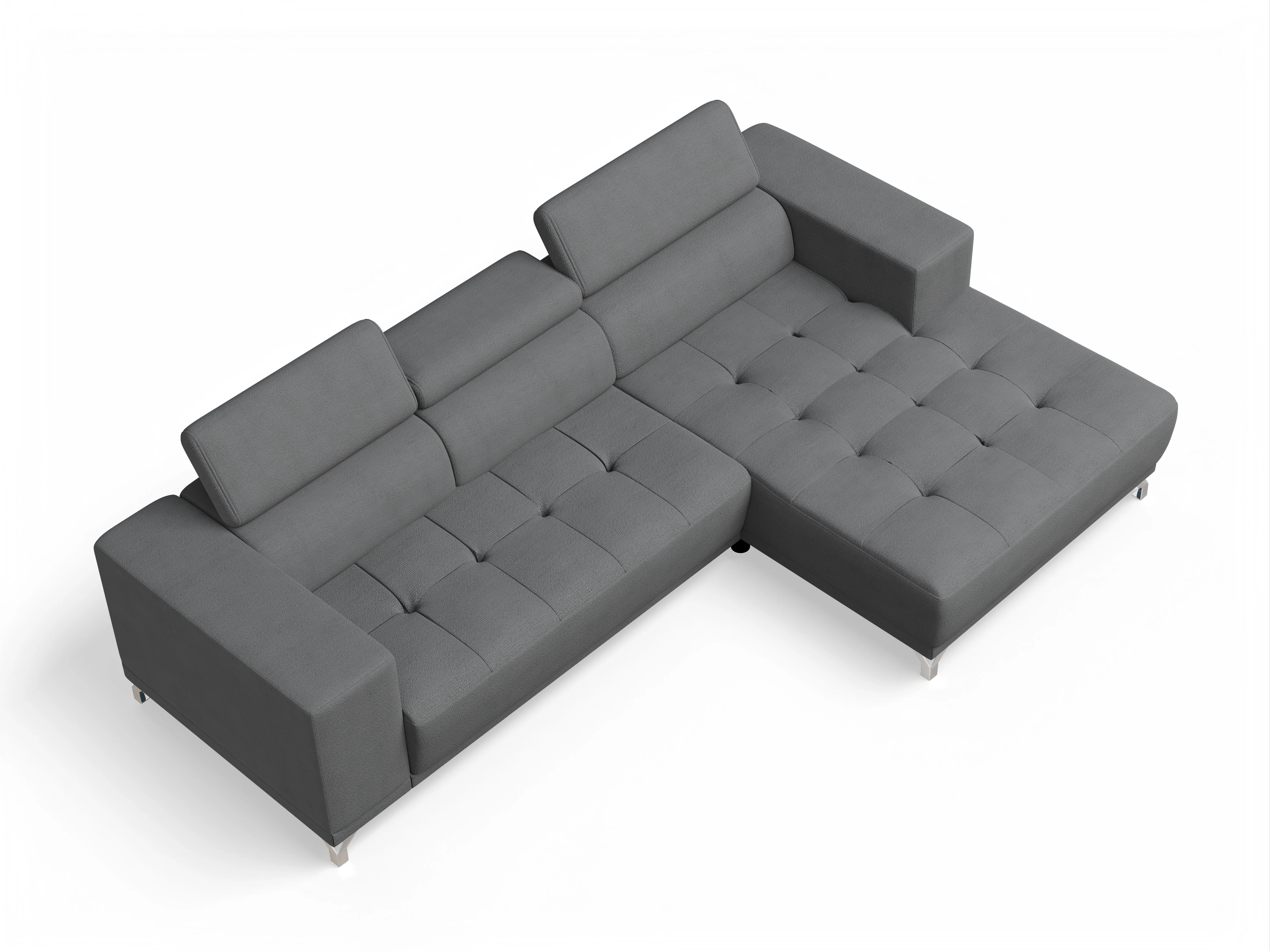 Colin LO Small R Ansicht des Produktes Colin Ecksofa rechts Abschluss offen in Stoff Grau