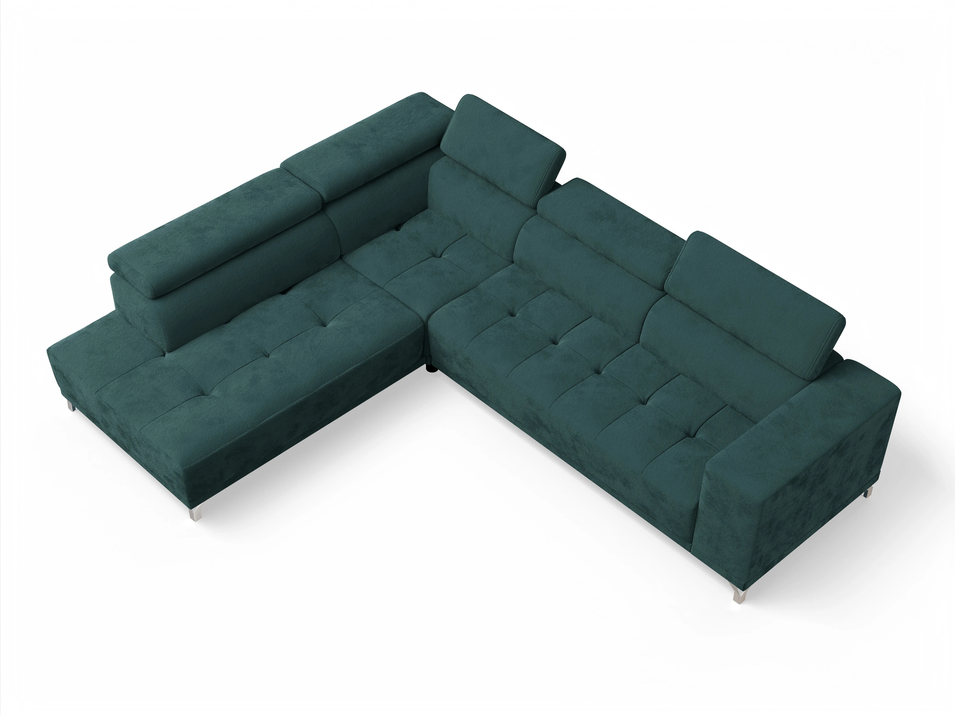 Ansicht des Produktes Colin Ecksofa links Abschluss offen in Stoff Blau