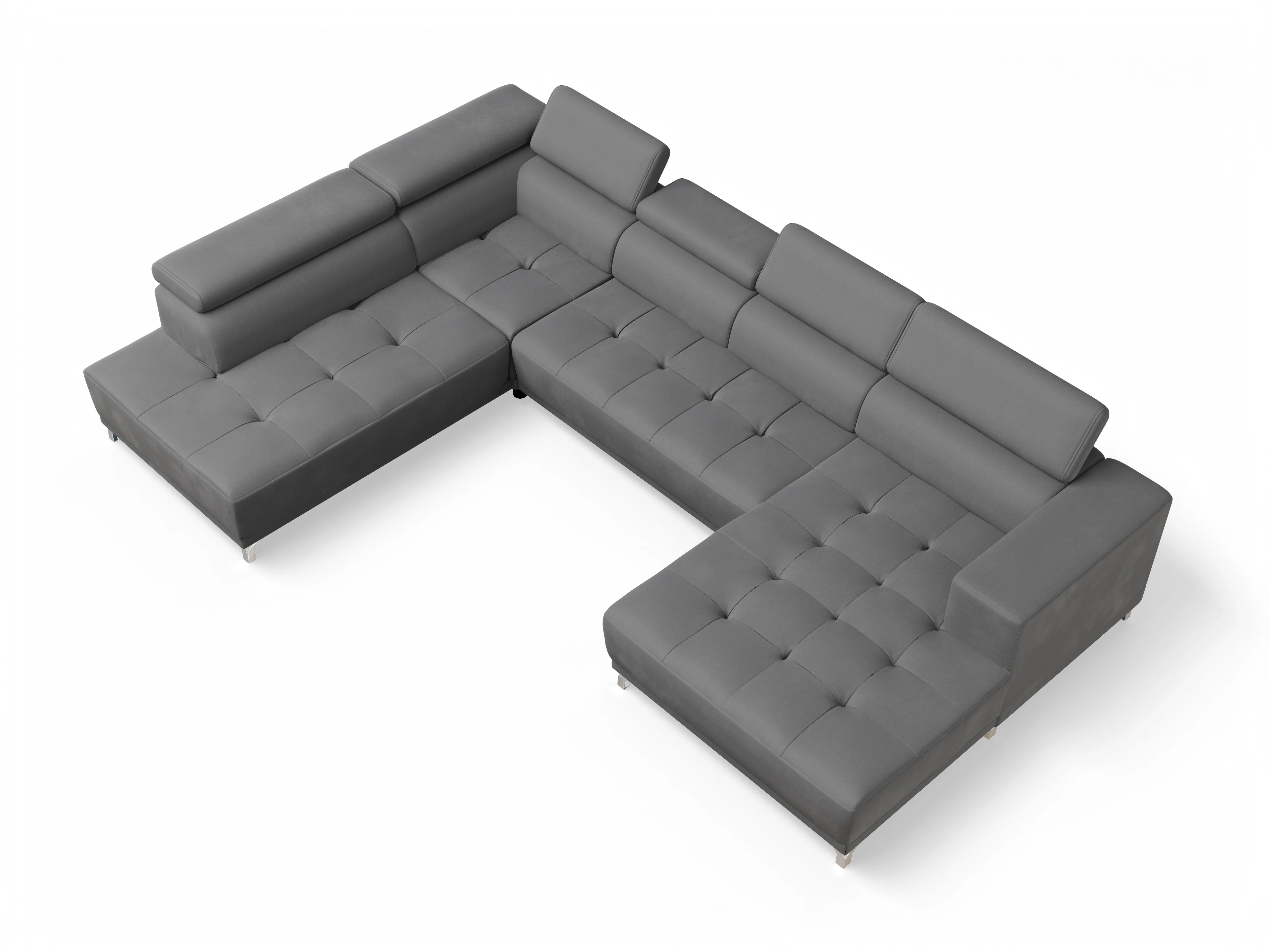 Ansicht des Produktes Colin Wohnlandschaft offen beidseitig in Stoff Grau