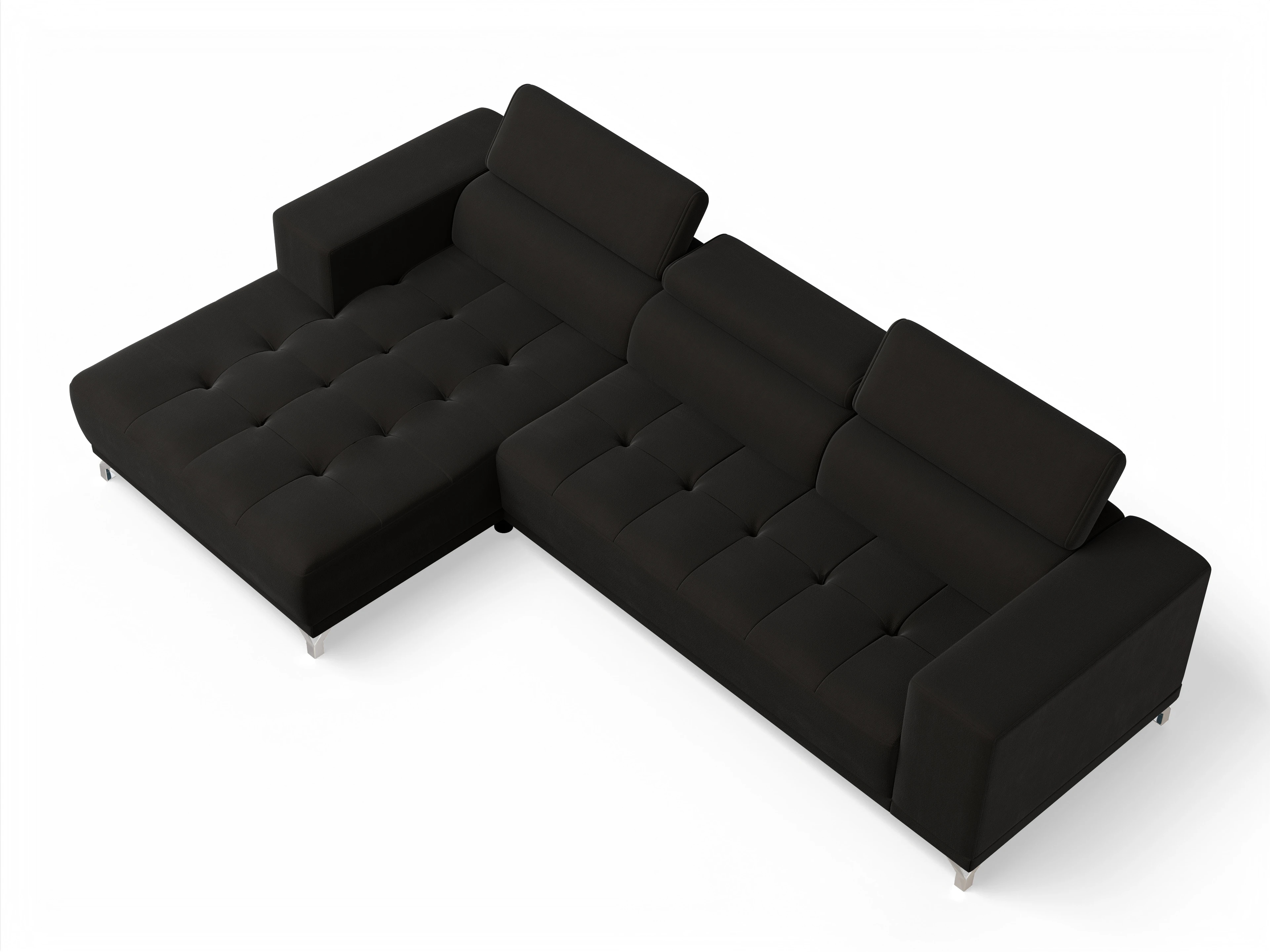 Ansicht des Produktes Colin Ecksofa links Abschluss offen in Stoff Braun