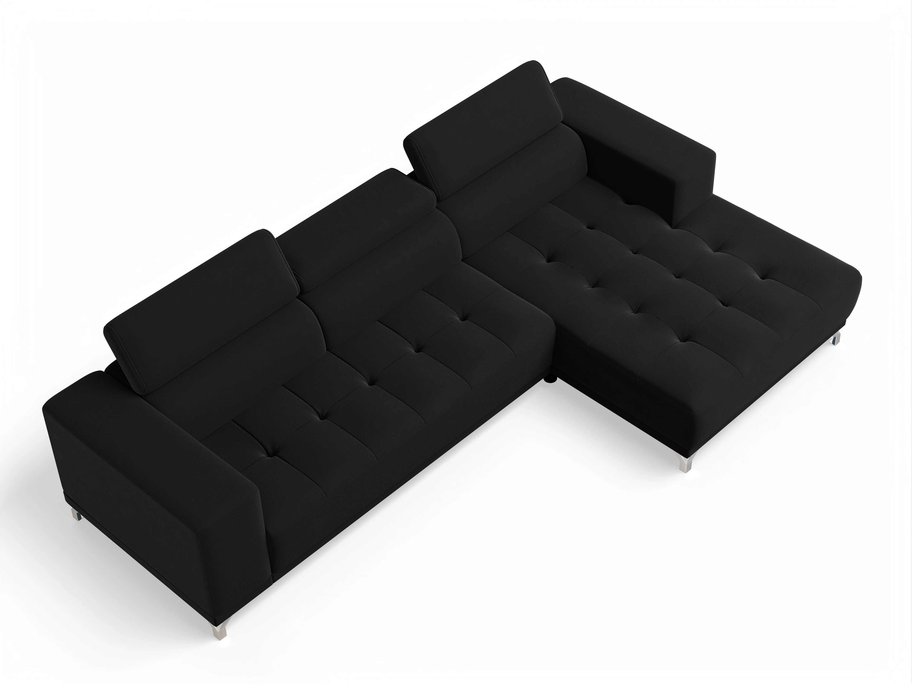 Ansicht des Produktes Colin Ecksofa rechts Abschluss offen in Stoff Schwarz