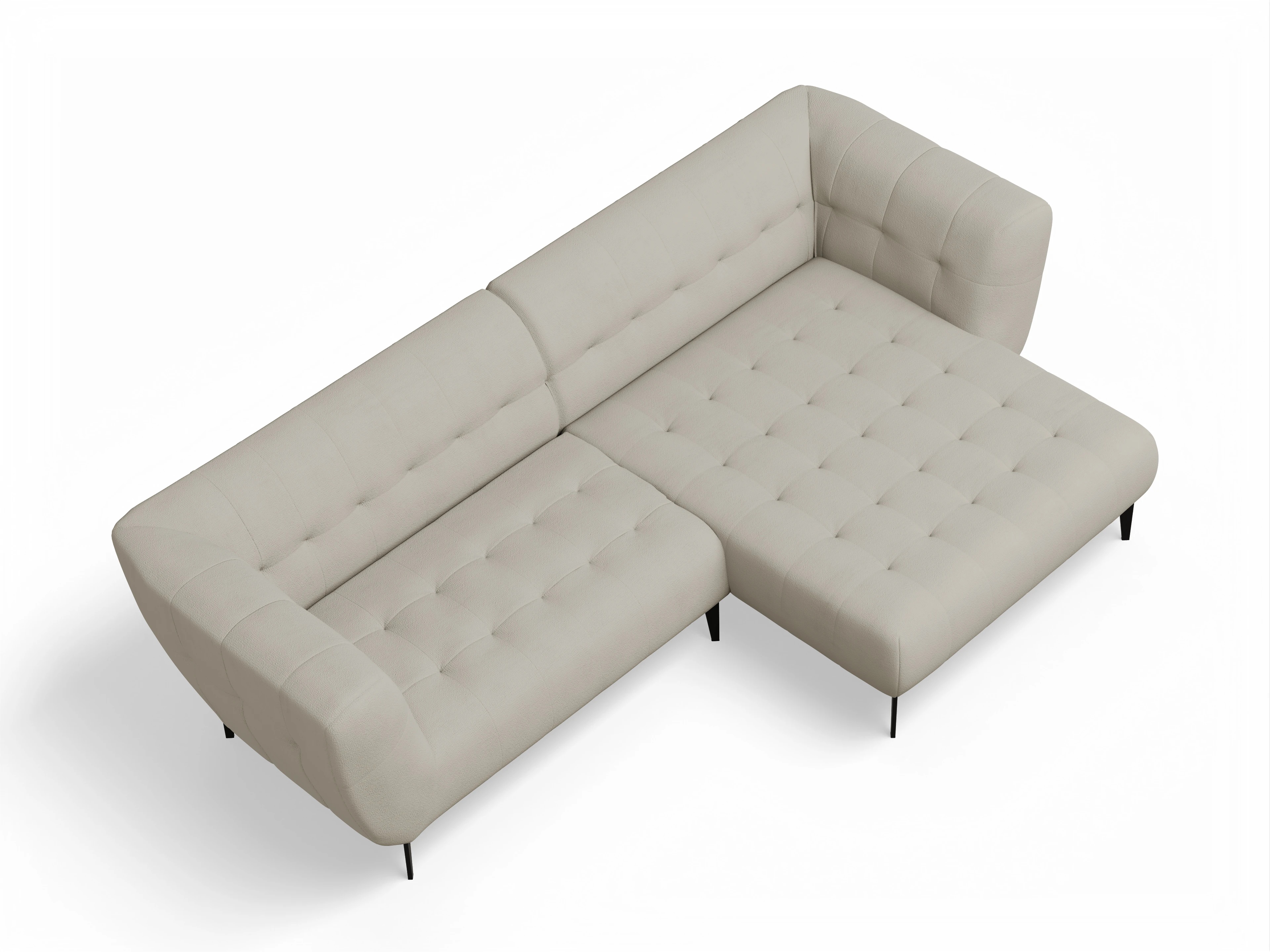 Ansicht des Produktes Vera Ecksofa rechts Abschluss offen in Stoff Beige